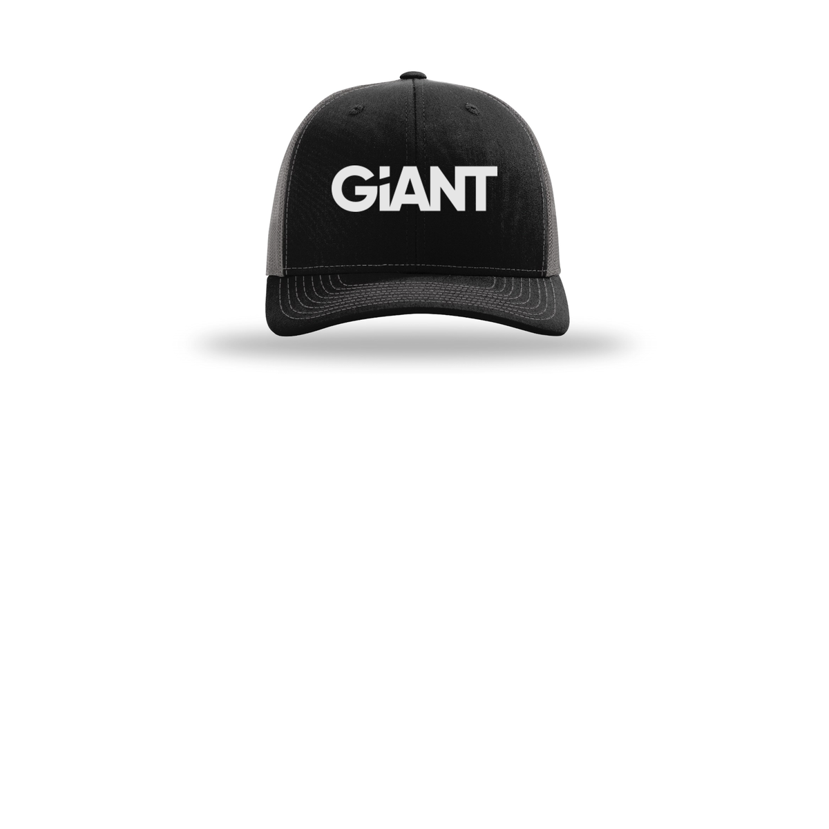 giantworldwide-richardson-trucker-cap-embroidery-capfront-R112-blackcharcoal-flat-front