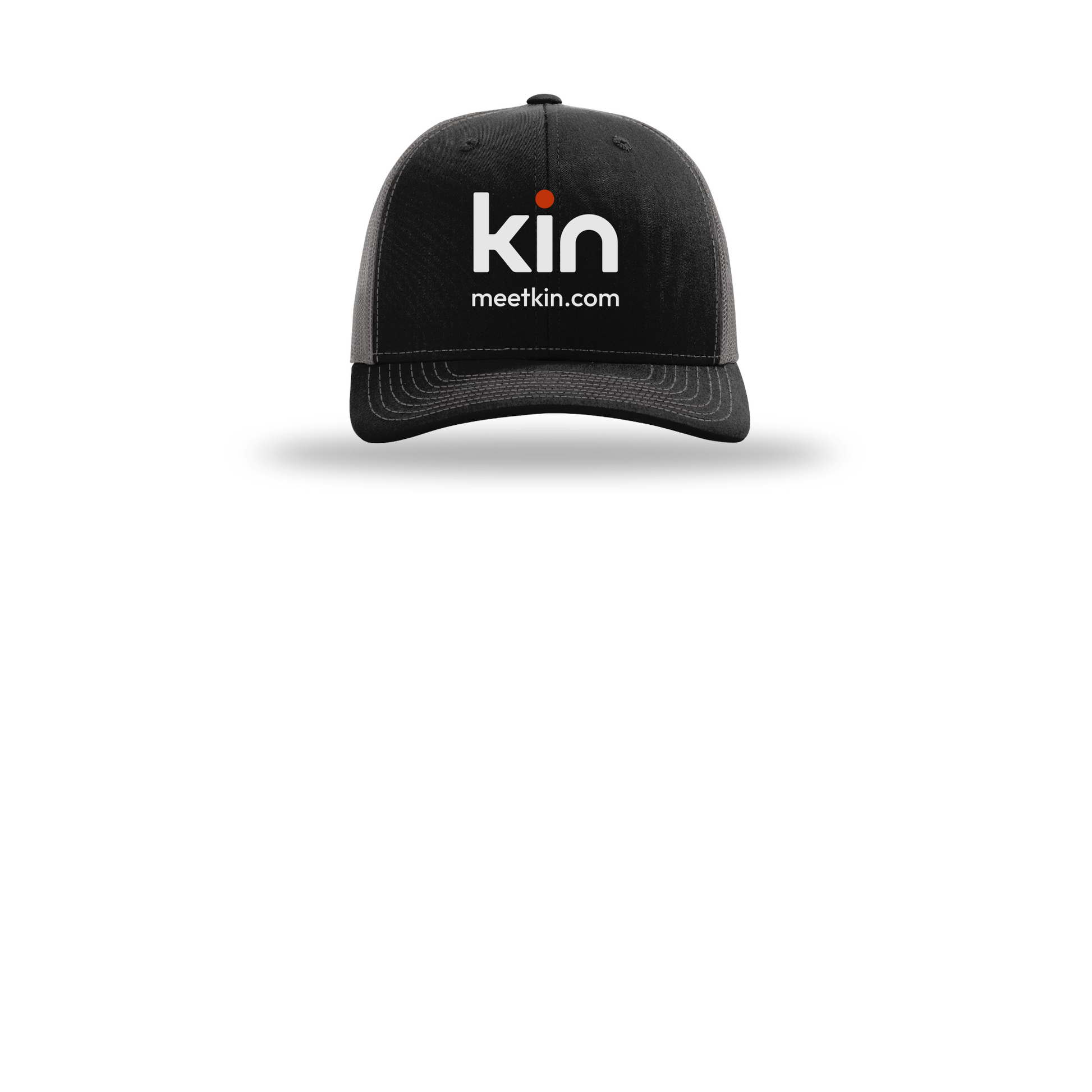 kin-richardson-trucker-cap-embroidery-capfront-R112-blackcharcoal-flat-front