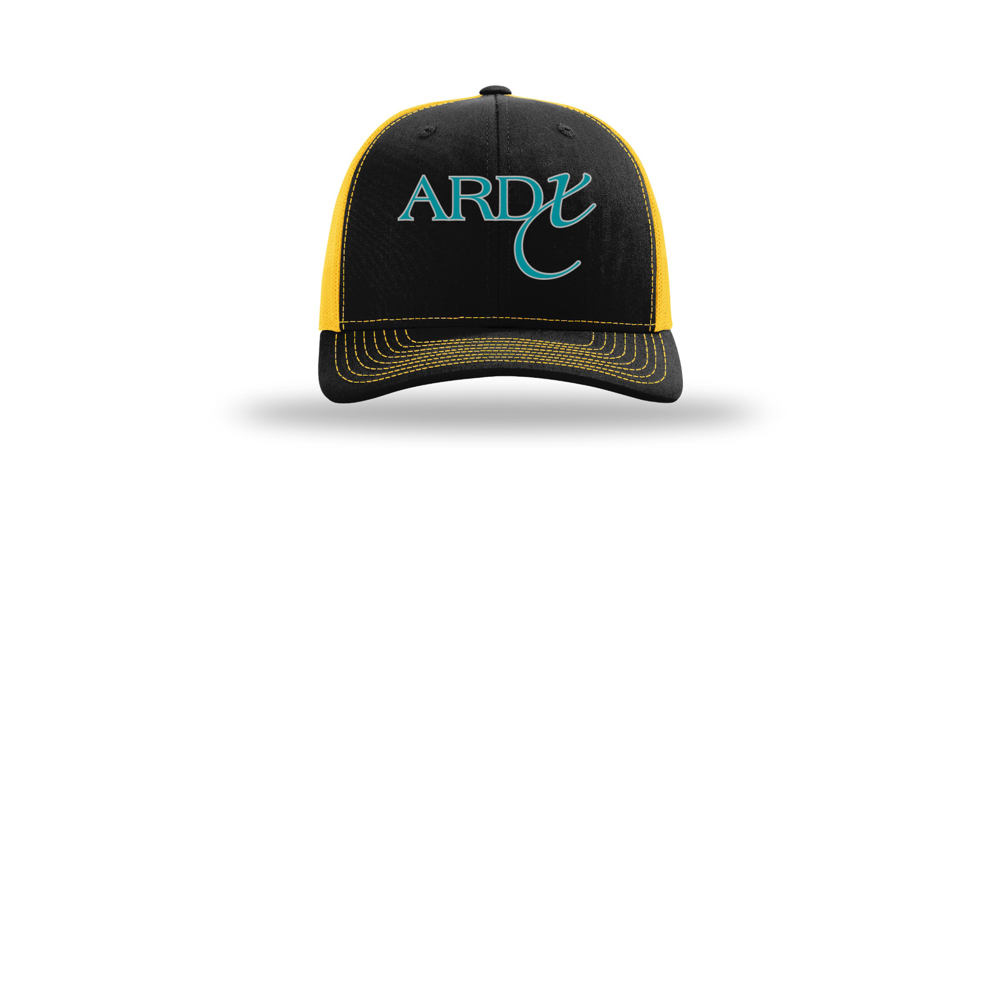 ardx-richardson-trucker-cap-embroidery-capfront-R112-blackgold-flat-front