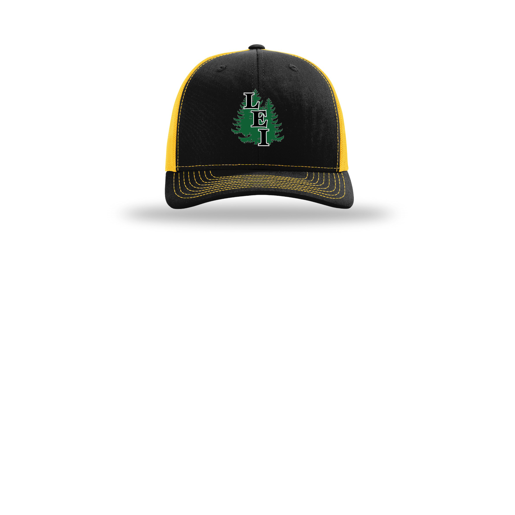 leisite-richardson-trucker-cap-embroidery-capfront-R112-blackgold-flat-front