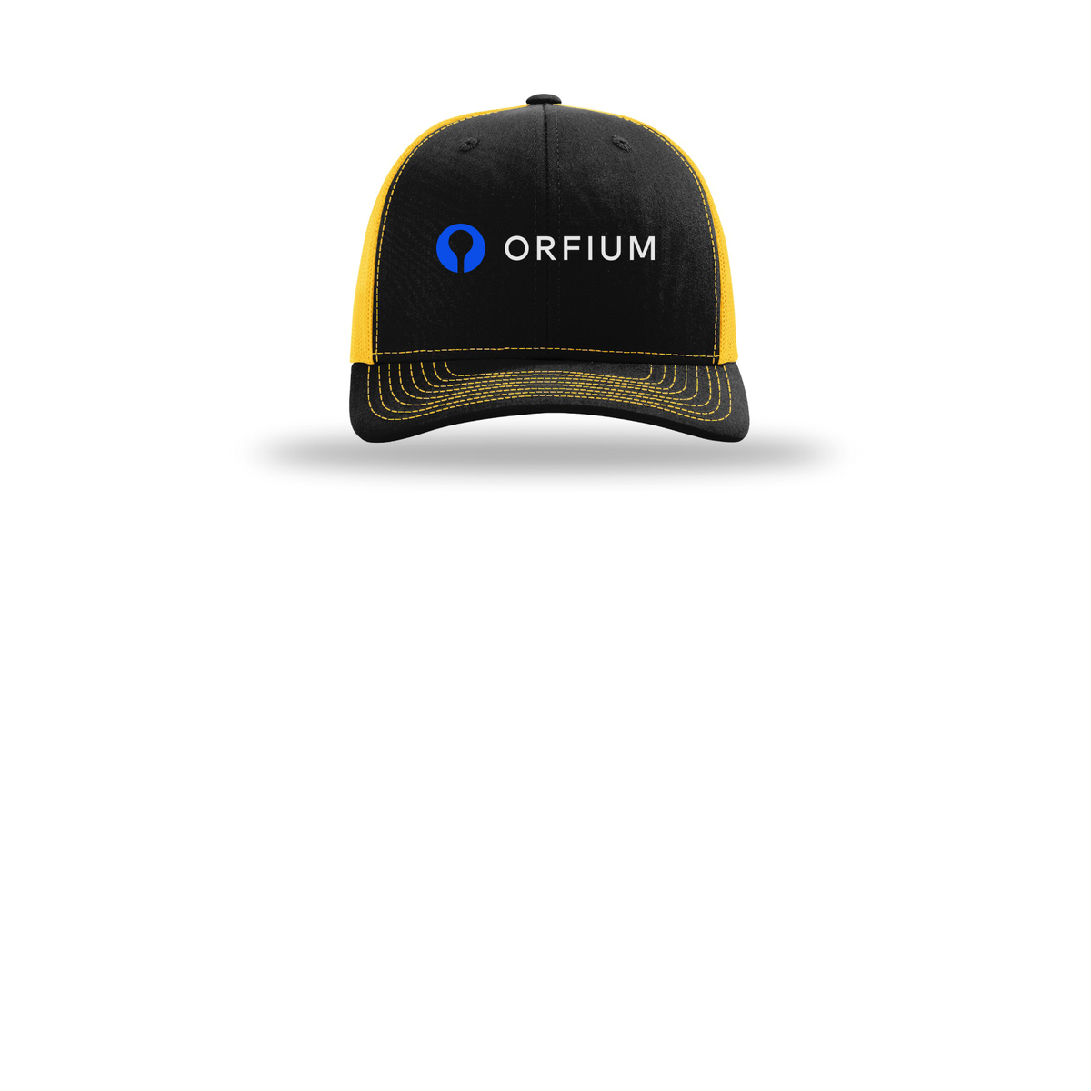orfium-richardson-trucker-cap-embroidery-capfront-R112-blackgold-flat-front