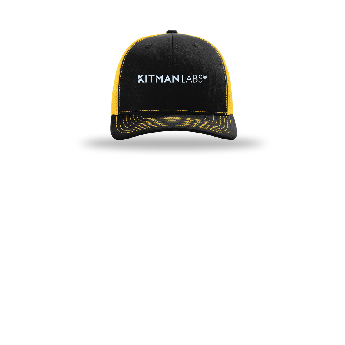 kitmanlabs-richardson-trucker-cap-embroidery-capfront-R112-blackgold-flat-front