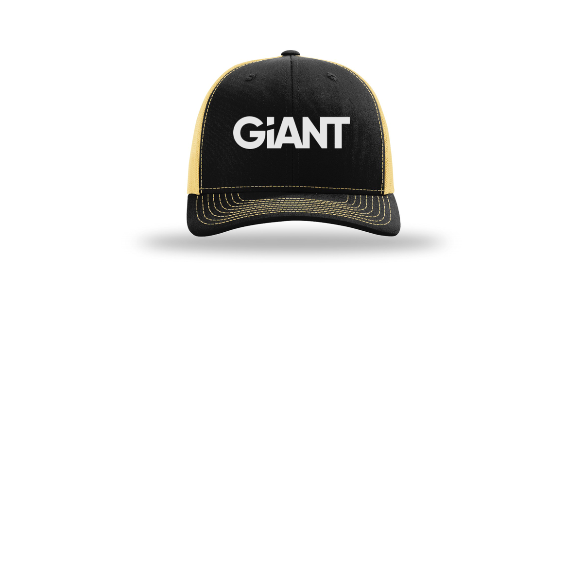 giantworldwide-richardson-trucker-cap-embroidery-capfront-R112-blackvegasgold-flat-front