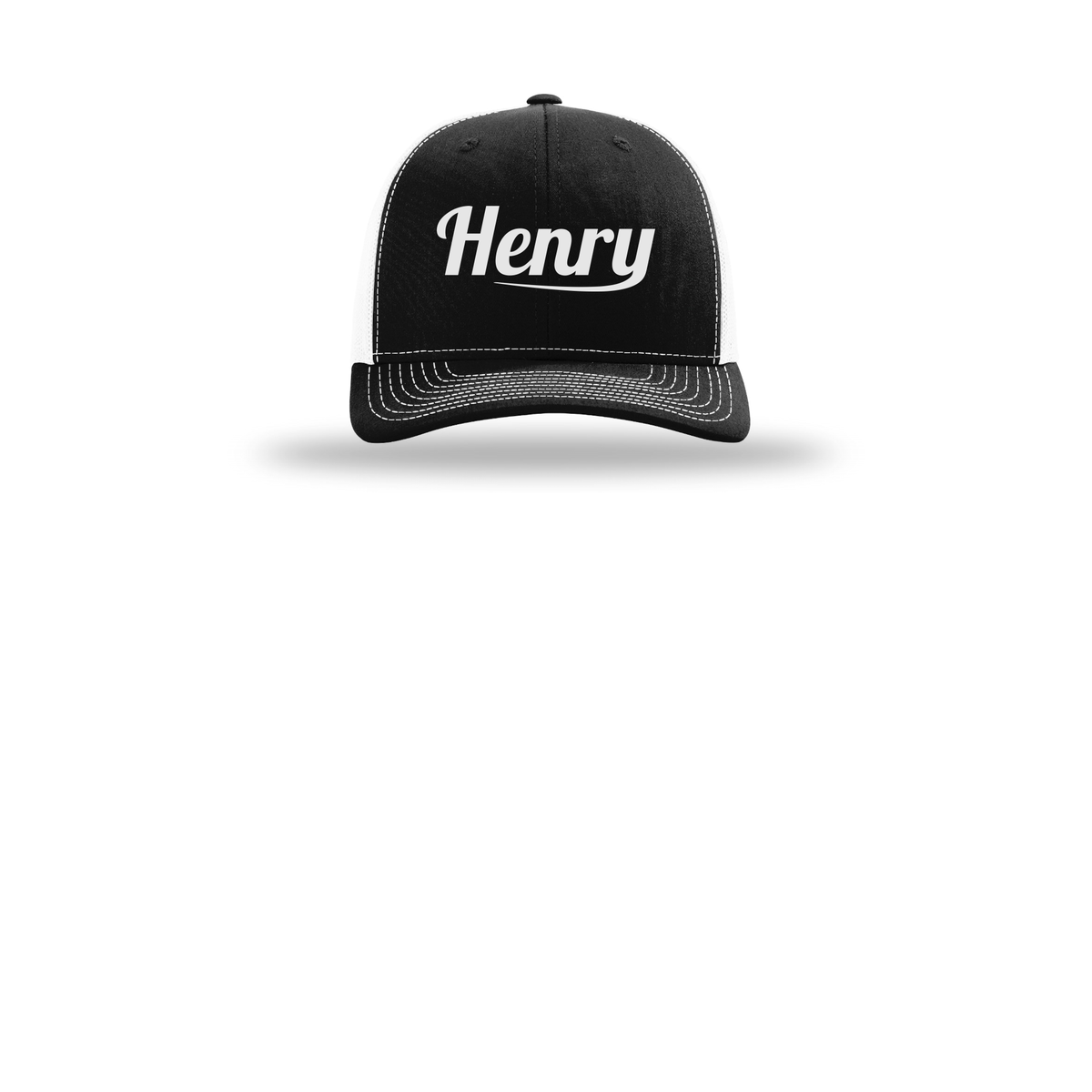 henrymeds-richardson-trucker-cap-embroidery-capfront-R112-blackwhite-flat-front