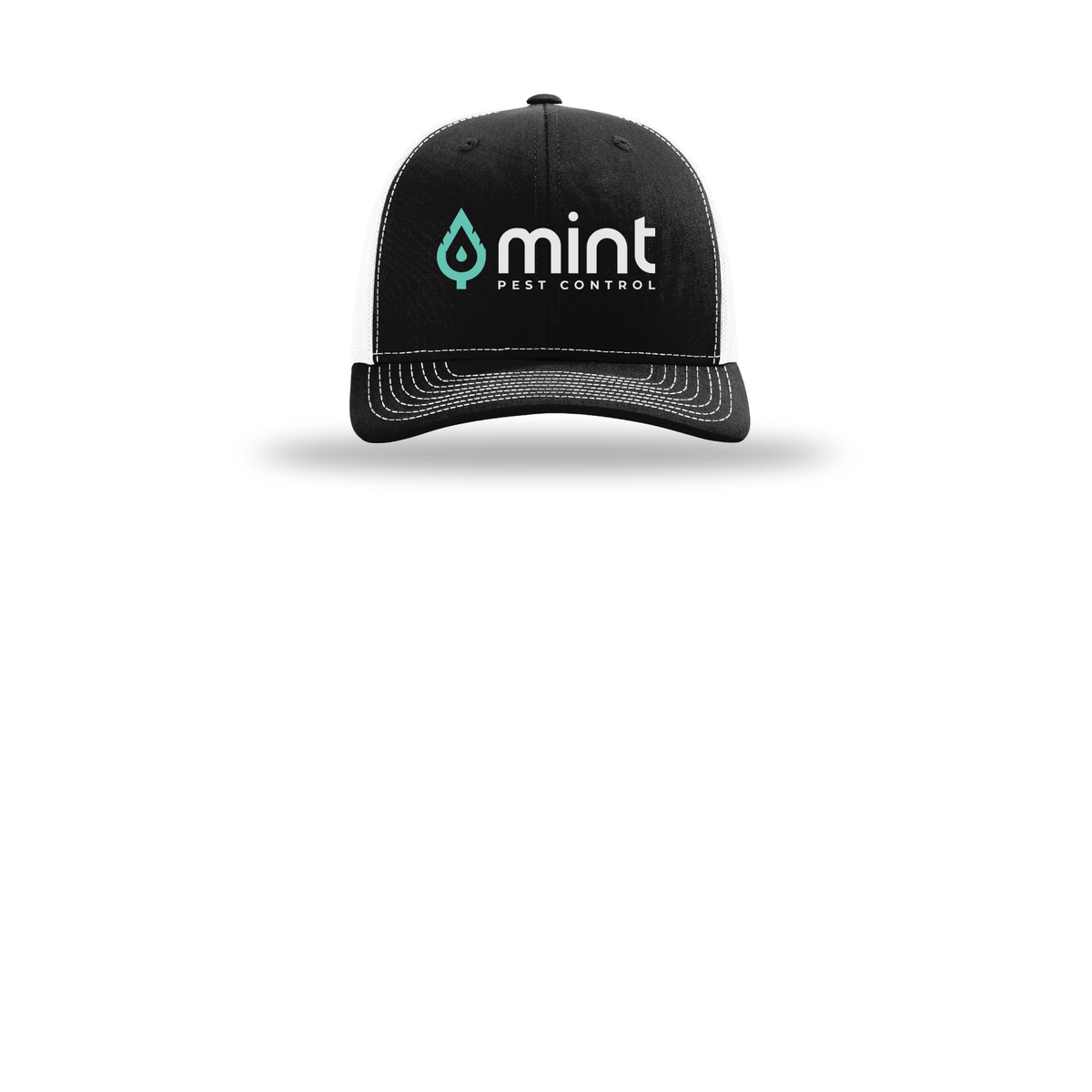 mintpest-richardson-trucker-cap-embroidery-capfront-R112-blackwhite-flat-front