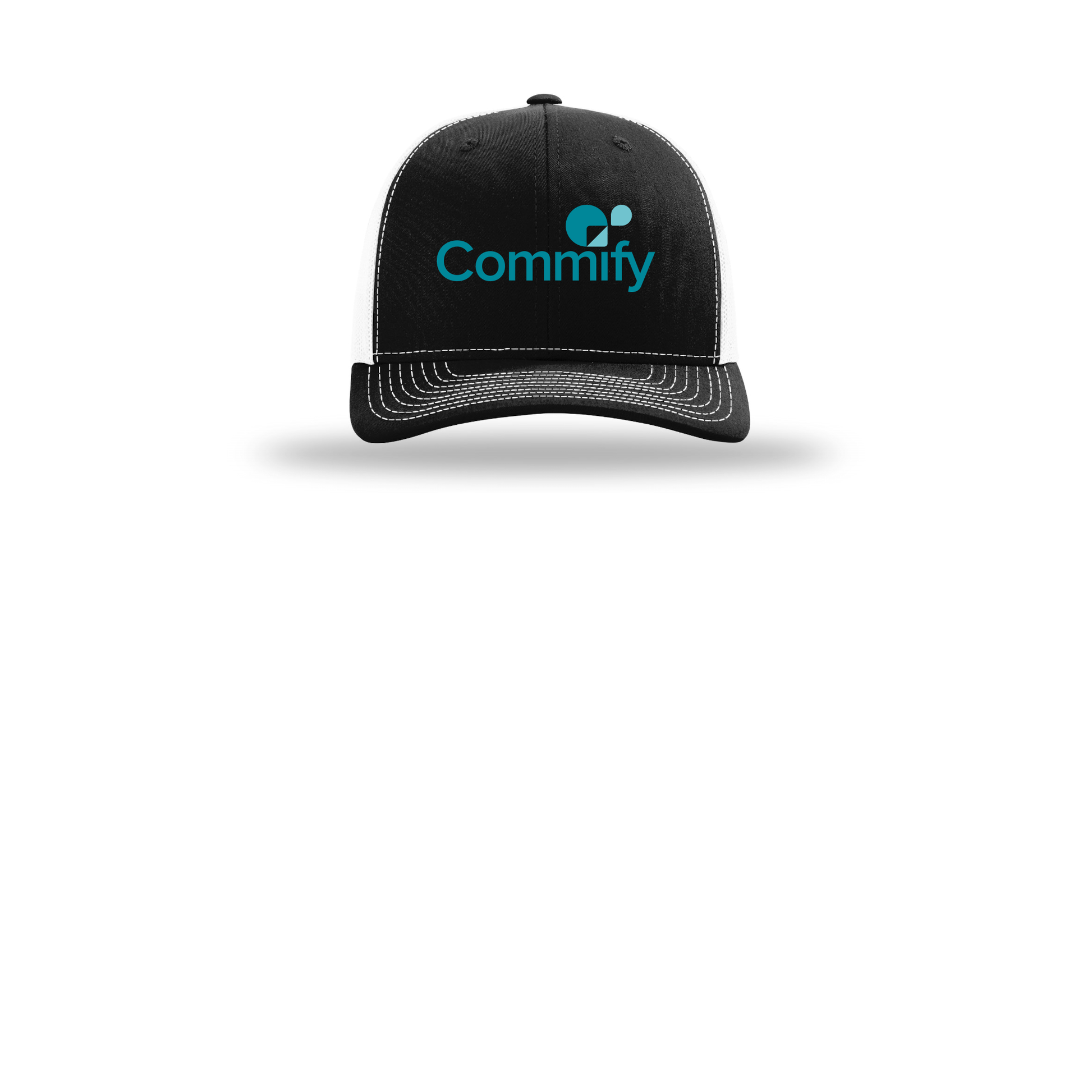 commify-richardson-trucker-cap-embroidery-capfront-R112-blackwhite-flat-front