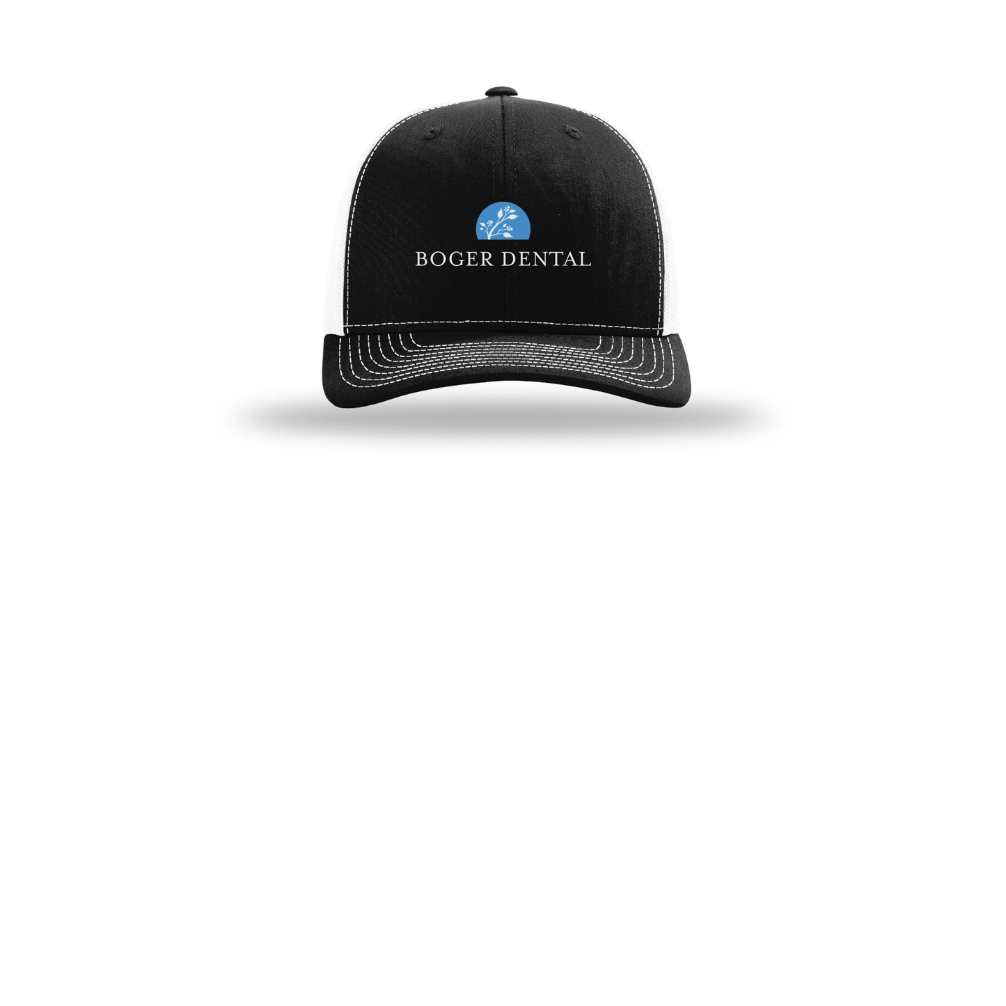 boger-dental-richardson-trucker-cap-embroidery-capfront-R112-blackwhite-flat-front