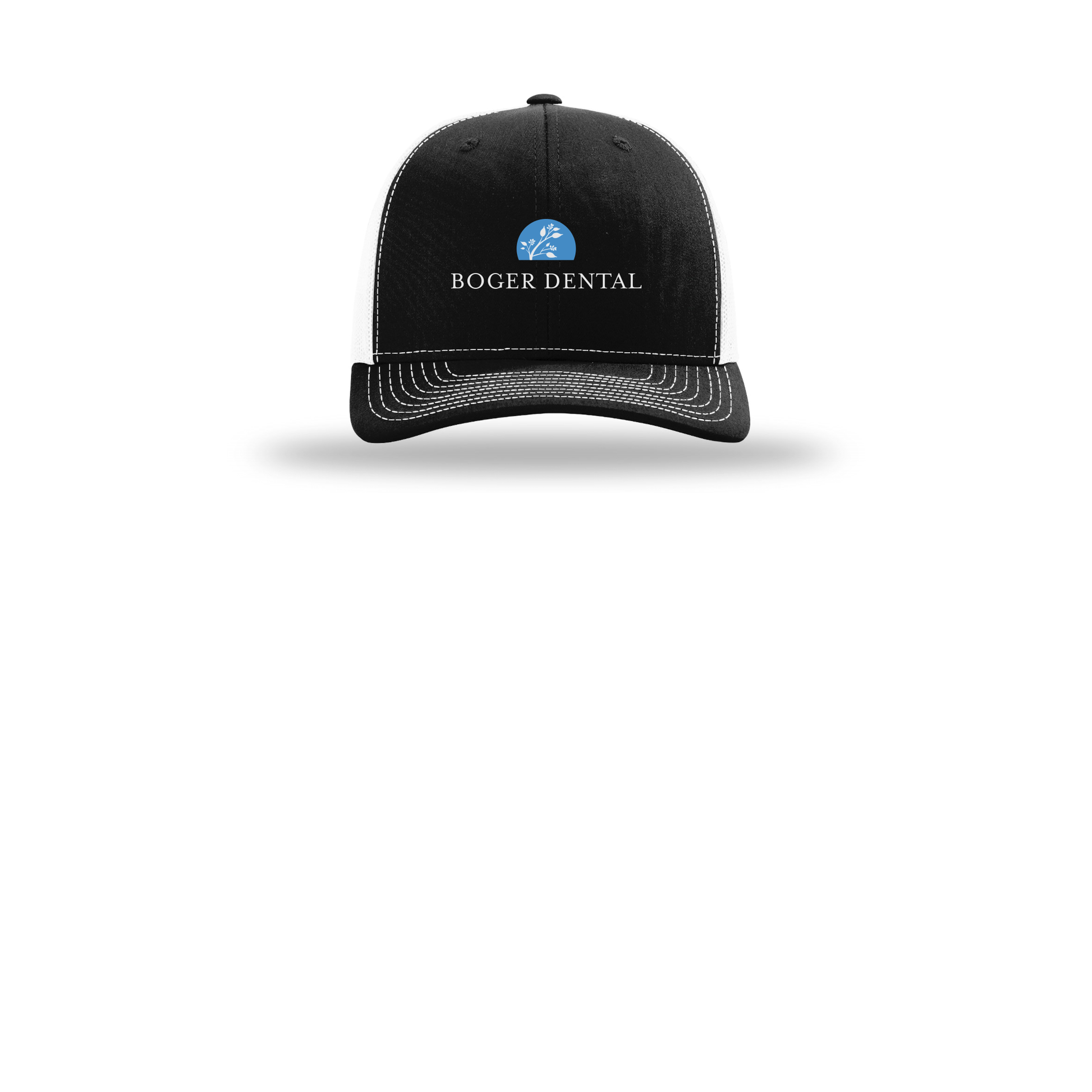 boger-dental-richardson-trucker-cap-embroidery-capfront-R112-blackwhite-flat-front