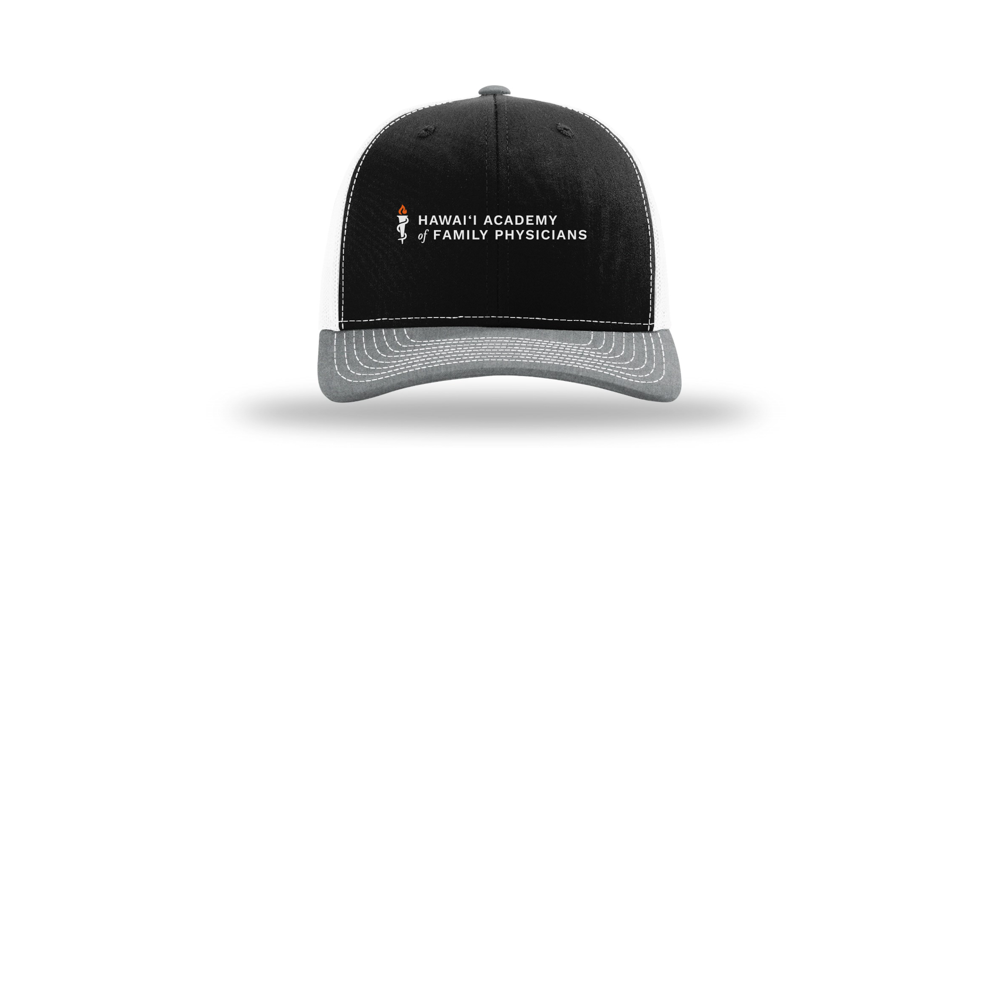 hafp-richardson-trucker-cap-embroidery-capfront-R112-blackwhiteheathergrey-flat-front