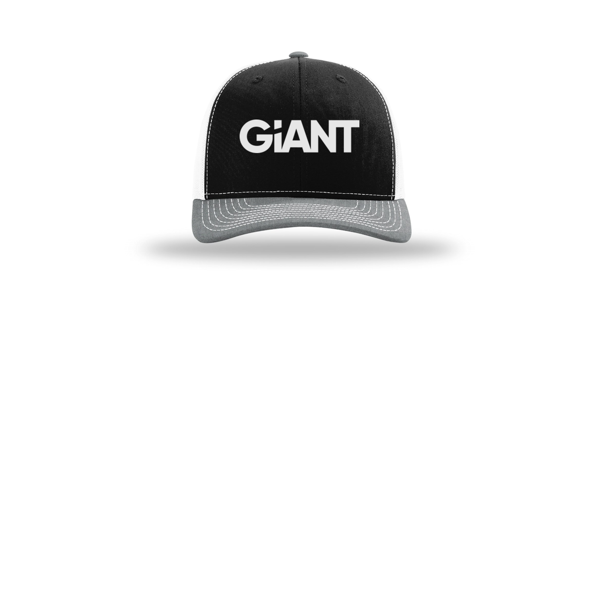 giantworldwide-richardson-trucker-cap-embroidery-capfront-R112-blackwhiteheathergrey-flat-front