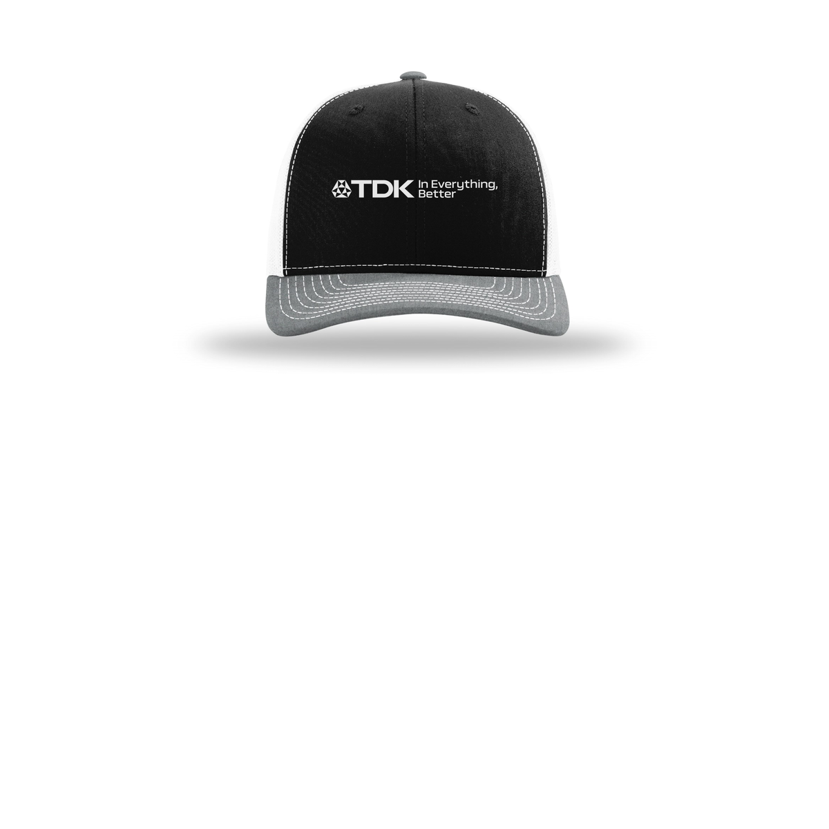 tdk-richardson-trucker-cap-embroidery-capfront-R112-blackwhiteheathergrey-flat-front