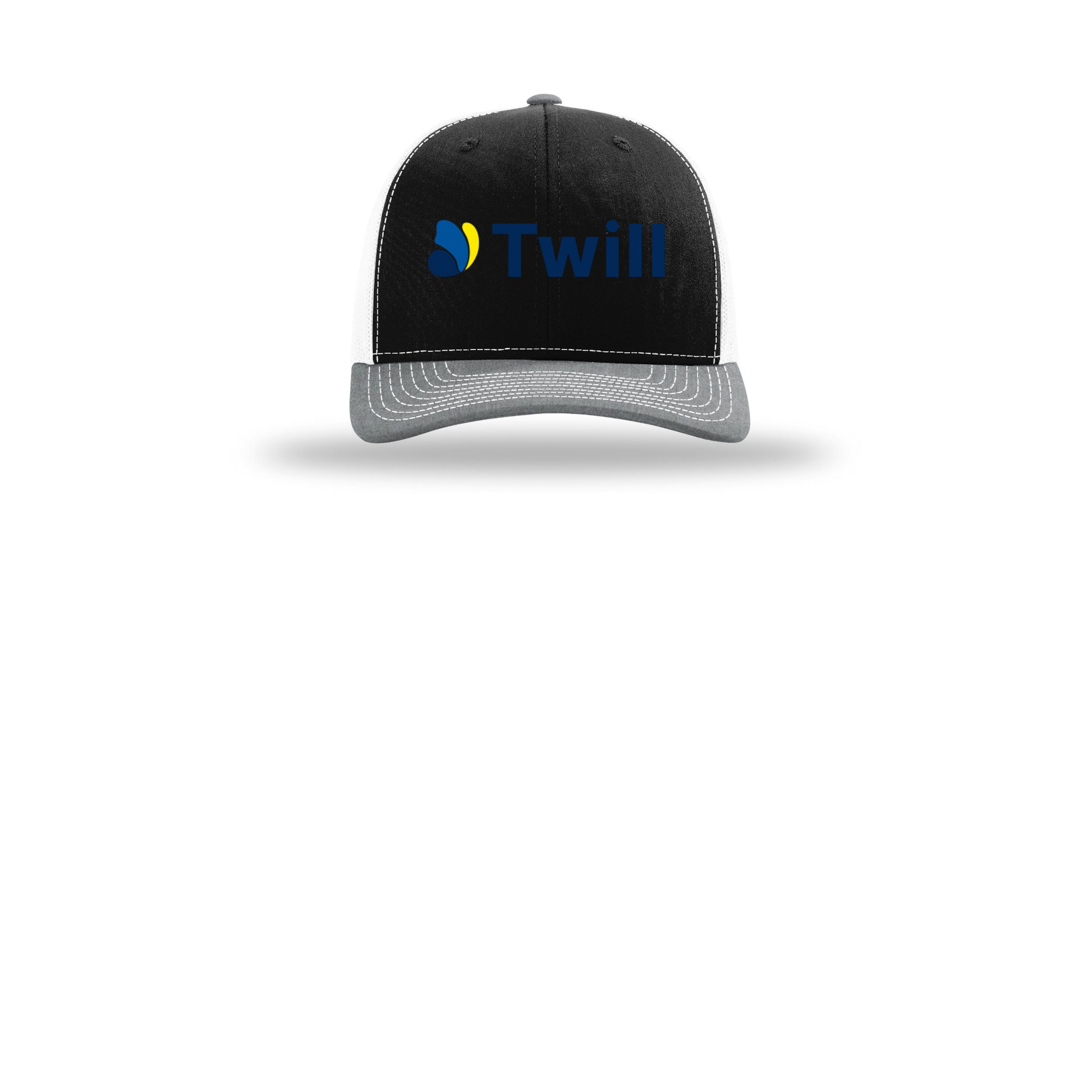 withtwill-richardson-trucker-cap-embroidery-capfront-R112-blackwhiteheathergrey-flat-front
