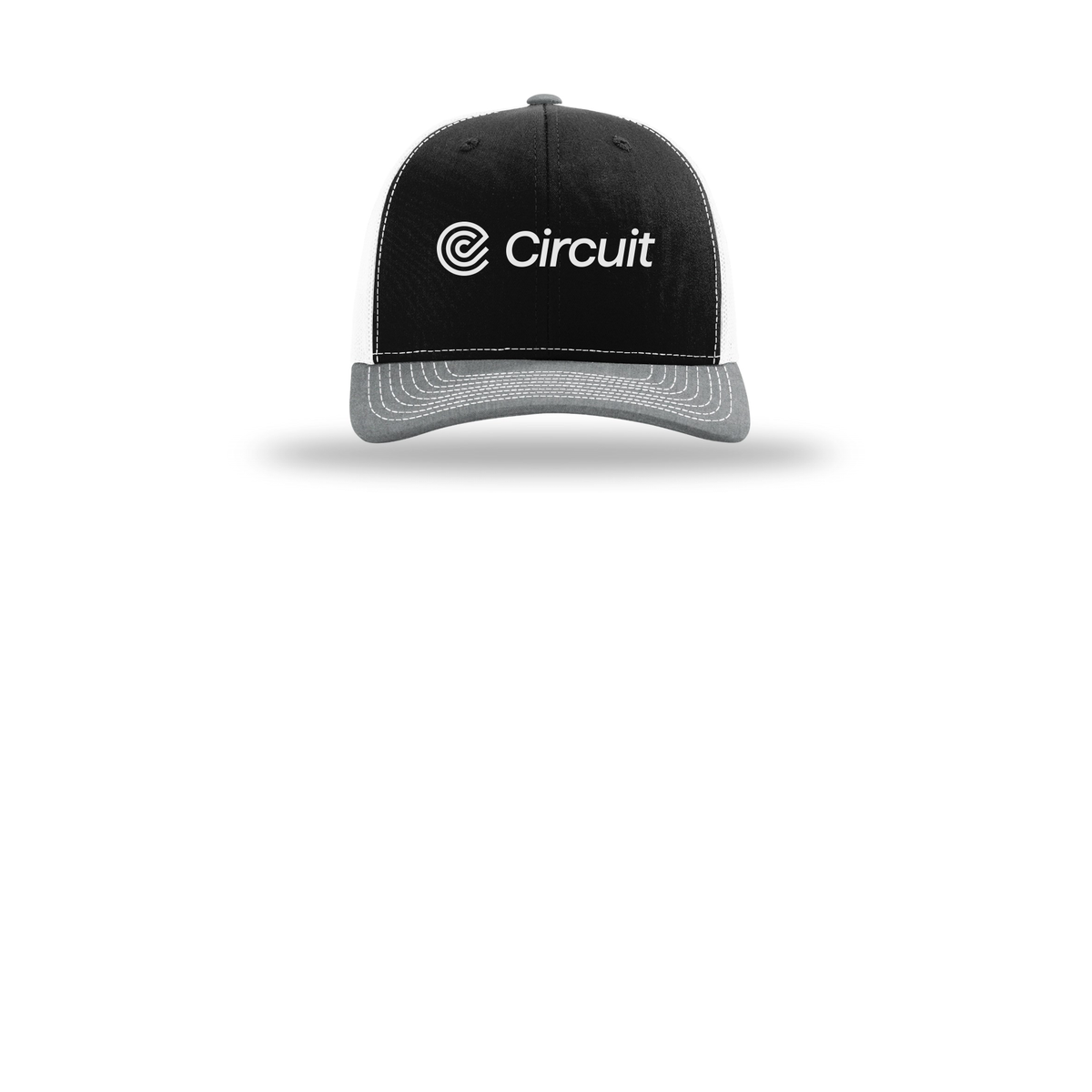 ridecircuit-richardson-trucker-cap-embroidery-capfront-R112-blackwhiteheathergrey-flat-front