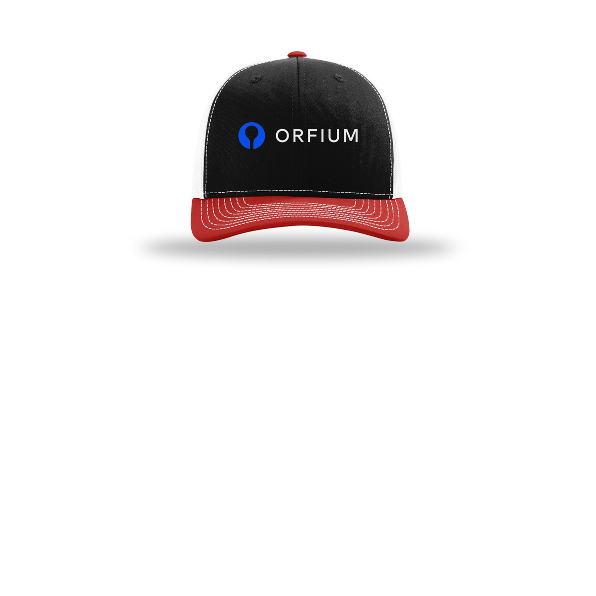 orfium-richardson-trucker-cap-embroidery-capfront-R112-blackwhitered-flat-front
