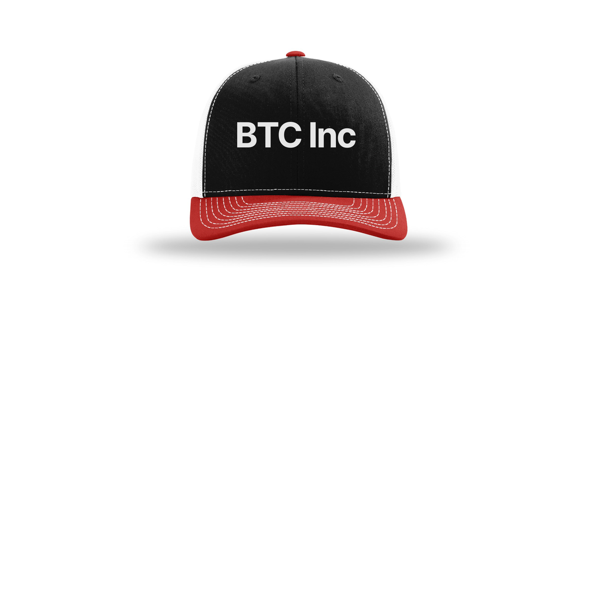 btc-richardson-trucker-cap-embroidery-capfront-R112-blackwhitered-flat-front