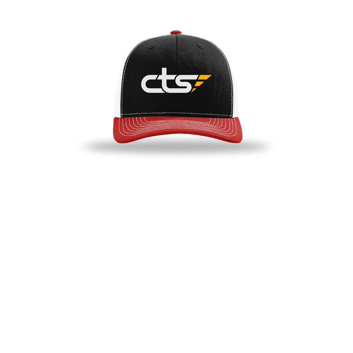 cts1-richardson-trucker-cap-embroidery-capfront-R112-blackwhitered-flat-front