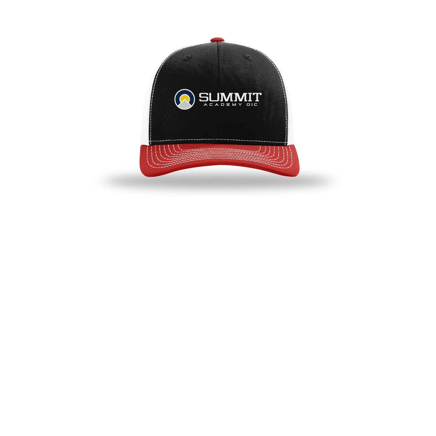 saoic-richardson-trucker-cap-embroidery-capfront-R112-blackwhitered-flat-front