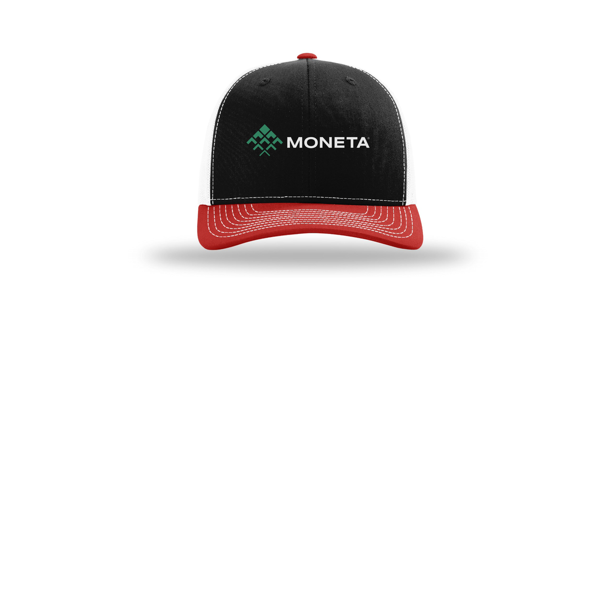 monetagroup-richardson-trucker-cap-embroidery-capfront-R112-blackwhitered-flat-front