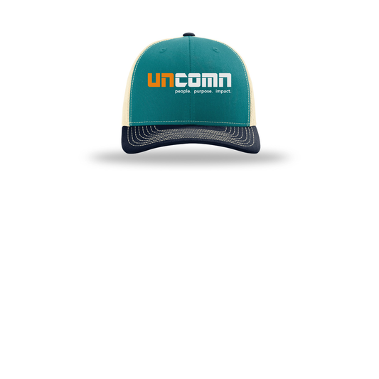 uncomn-richardson-trucker-cap-embroidery-capfront-R112-bluetealbirchnavy-flat-front