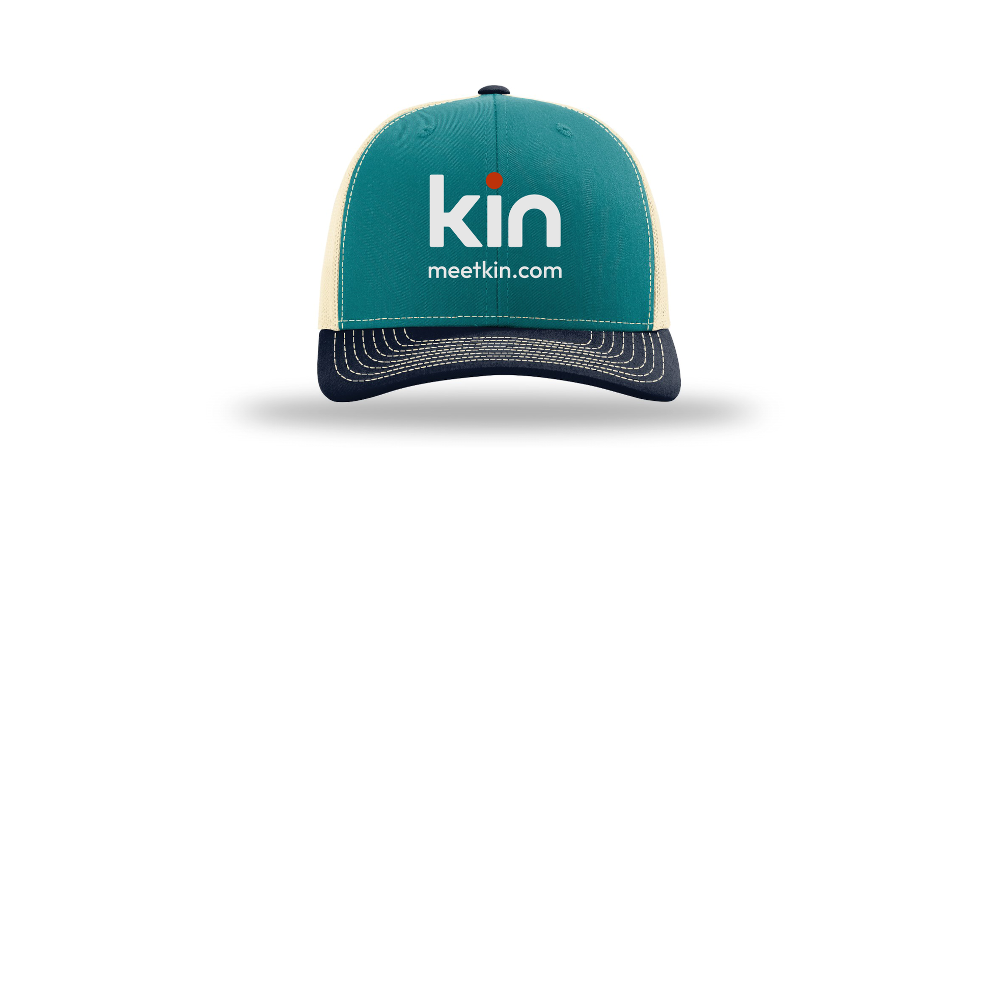 kin-richardson-trucker-cap-embroidery-capfront-R112-bluetealbirchnavy-flat-front