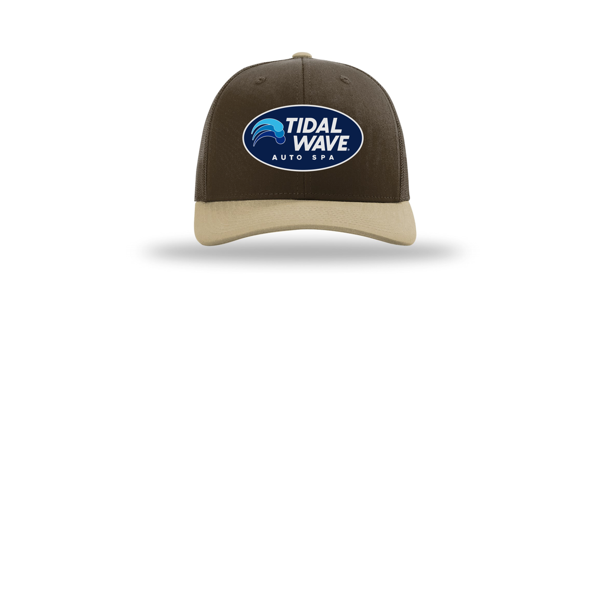 tidalwaveautospa-richardson-trucker-cap-embroidery-capfront-R112-brownbrownkhaki-flat-front