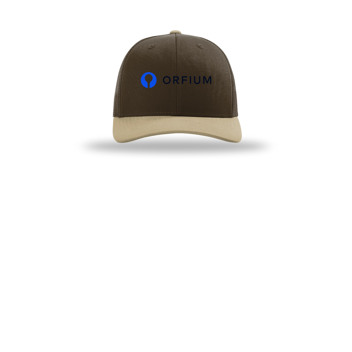 orfium-richardson-trucker-cap-embroidery-capfront-R112-brownbrownkhaki-flat-front