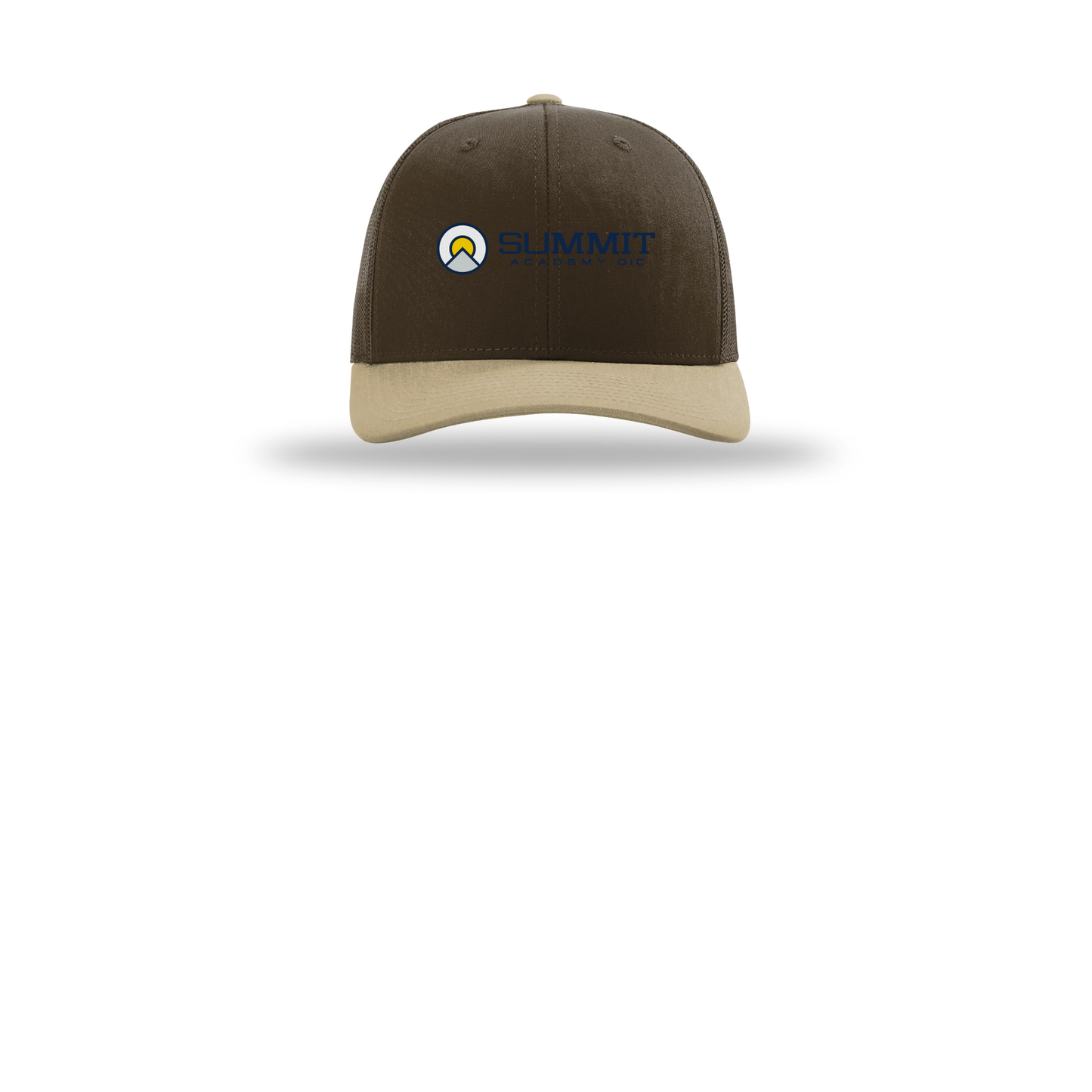 saoic-richardson-trucker-cap-embroidery-capfront-R112-brownbrownkhaki-flat-front