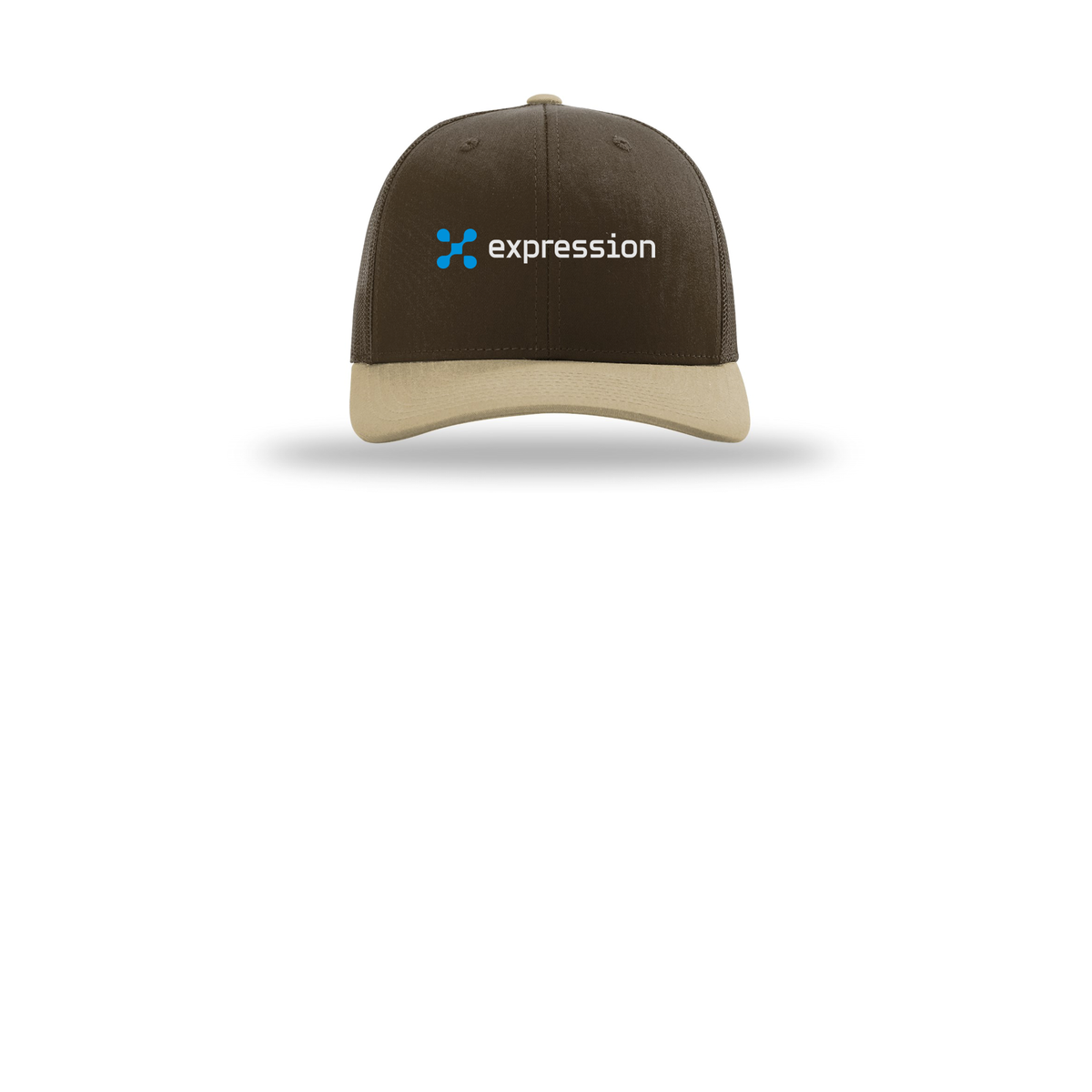 expr-richardson-trucker-cap-embroidery-capfront-R112-brownbrownkhaki-flat-front