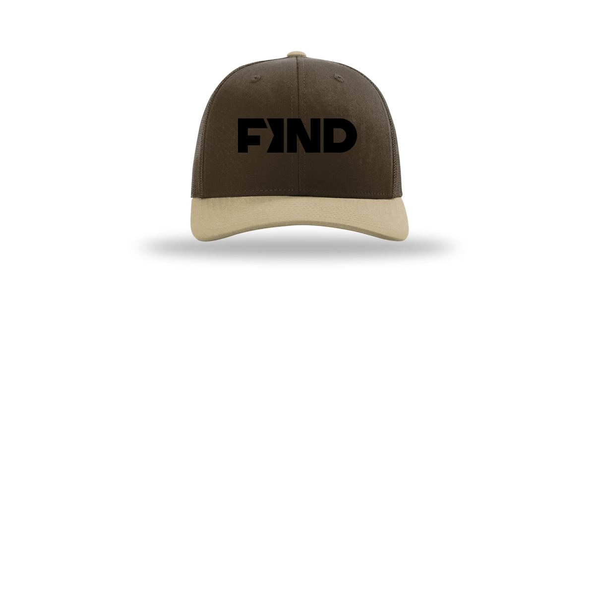findrealestate-richardson-trucker-cap-embroidery-capfront-R112-brownbrownkhaki-flat-front