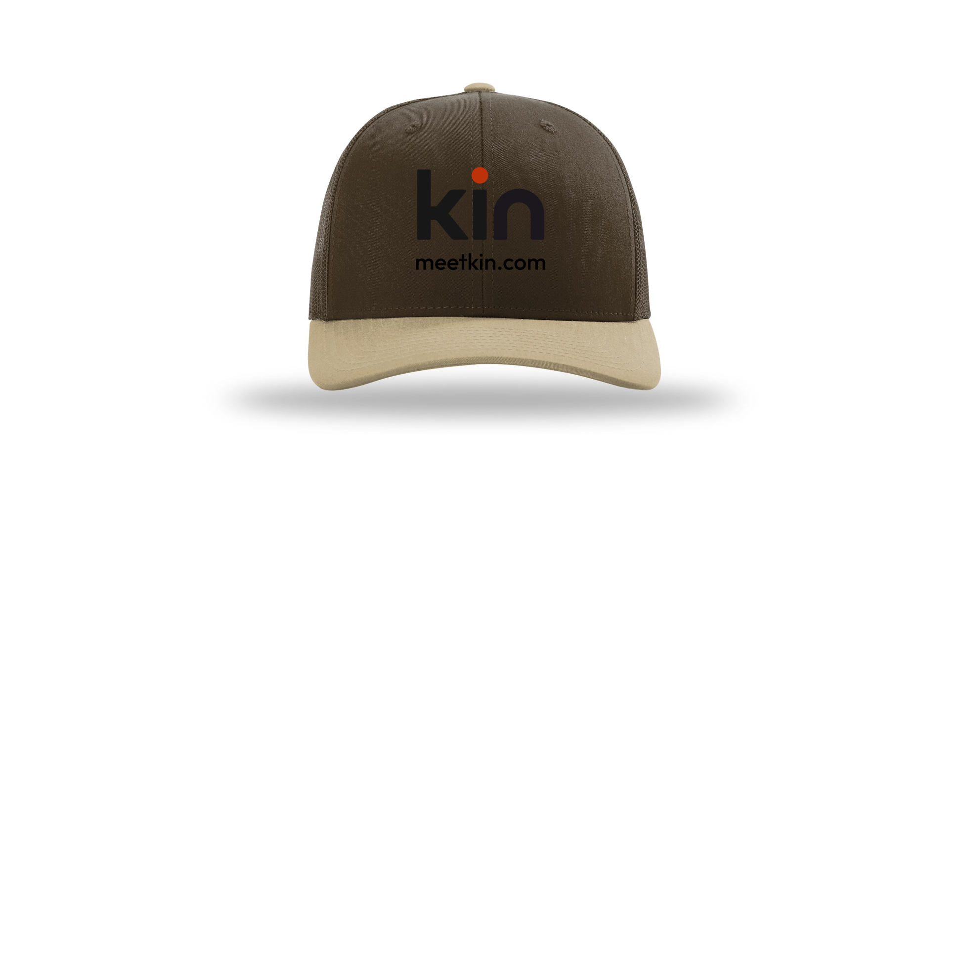 kin-richardson-trucker-cap-embroidery-capfront-R112-brownbrownkhaki-flat-front