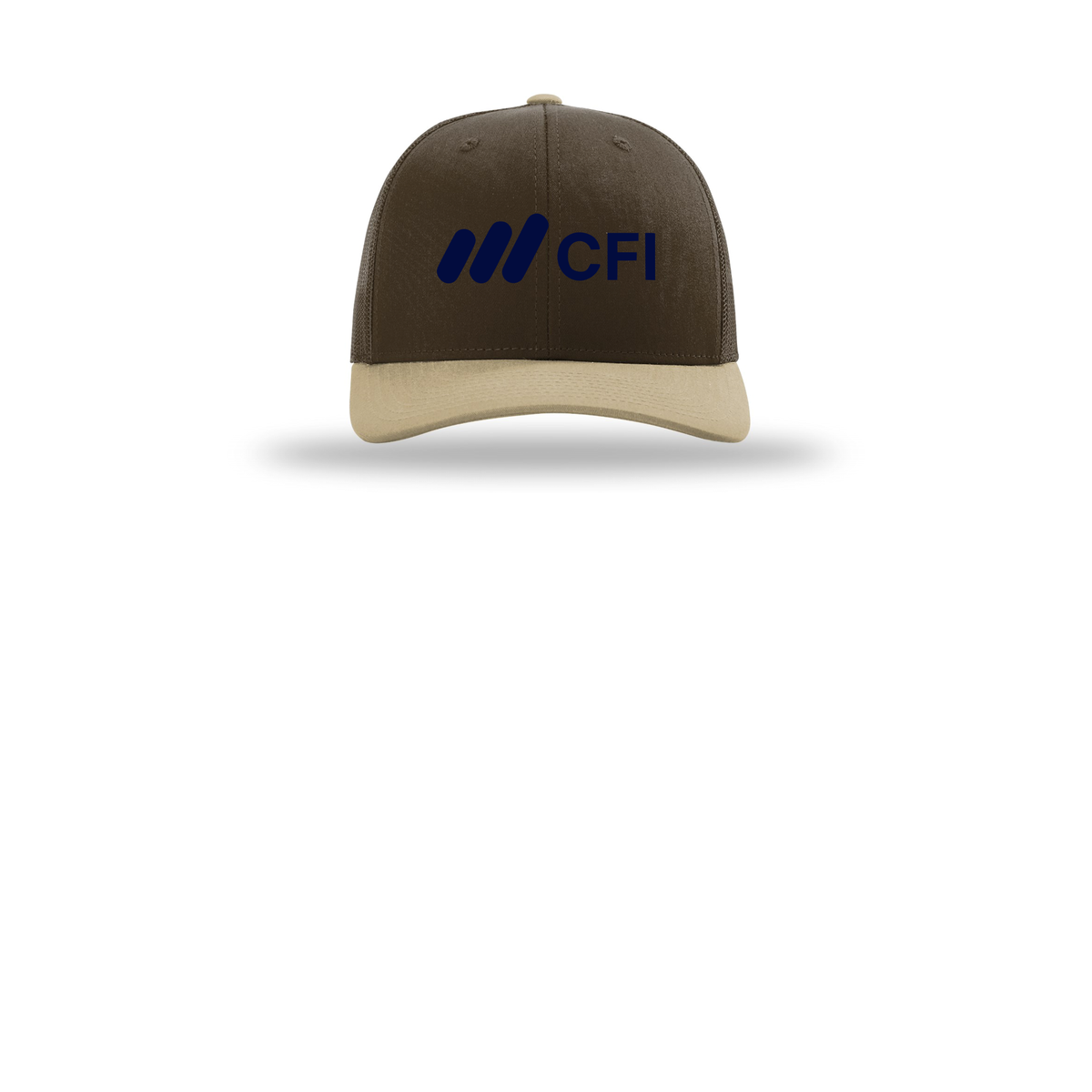 corporatefinanceinstitute-richardson-trucker-cap-embroidery-capfront-R112-brownbrownkhaki-flat-front