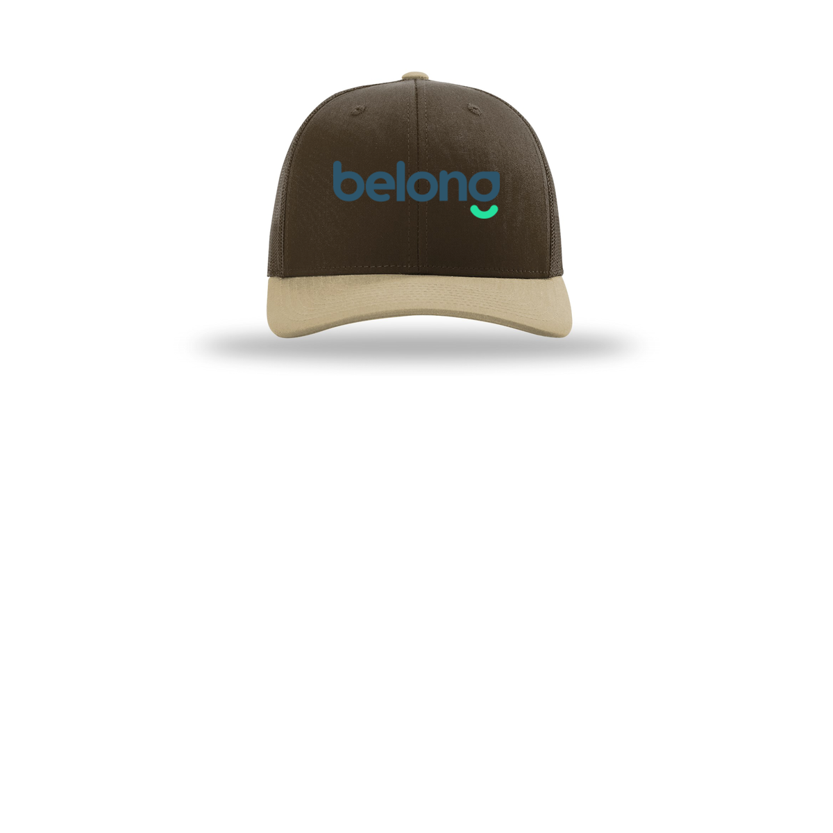belonghome-richardson-trucker-cap-embroidery-capfront-R112-brownbrownkhaki-flat-front
