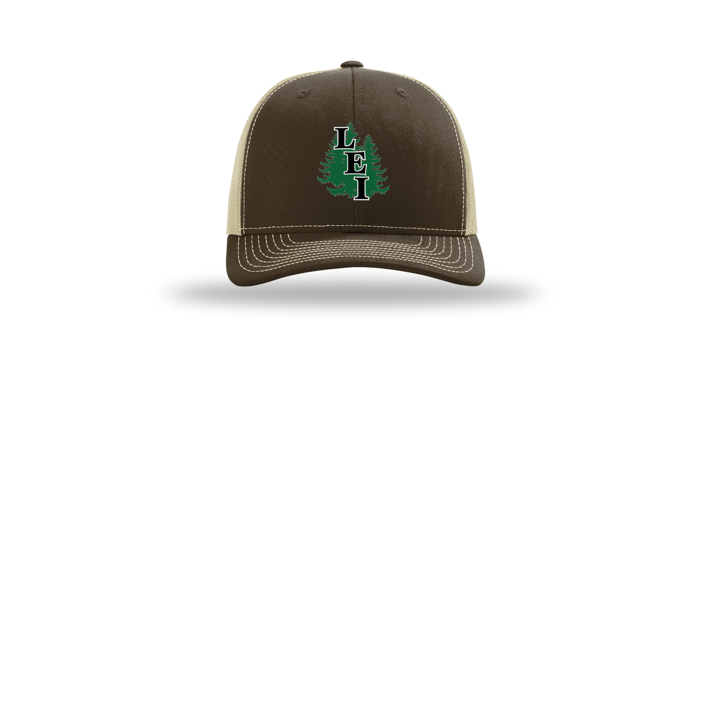 leisite-richardson-trucker-cap-embroidery-capfront-R112-brownkhaki-flat-front