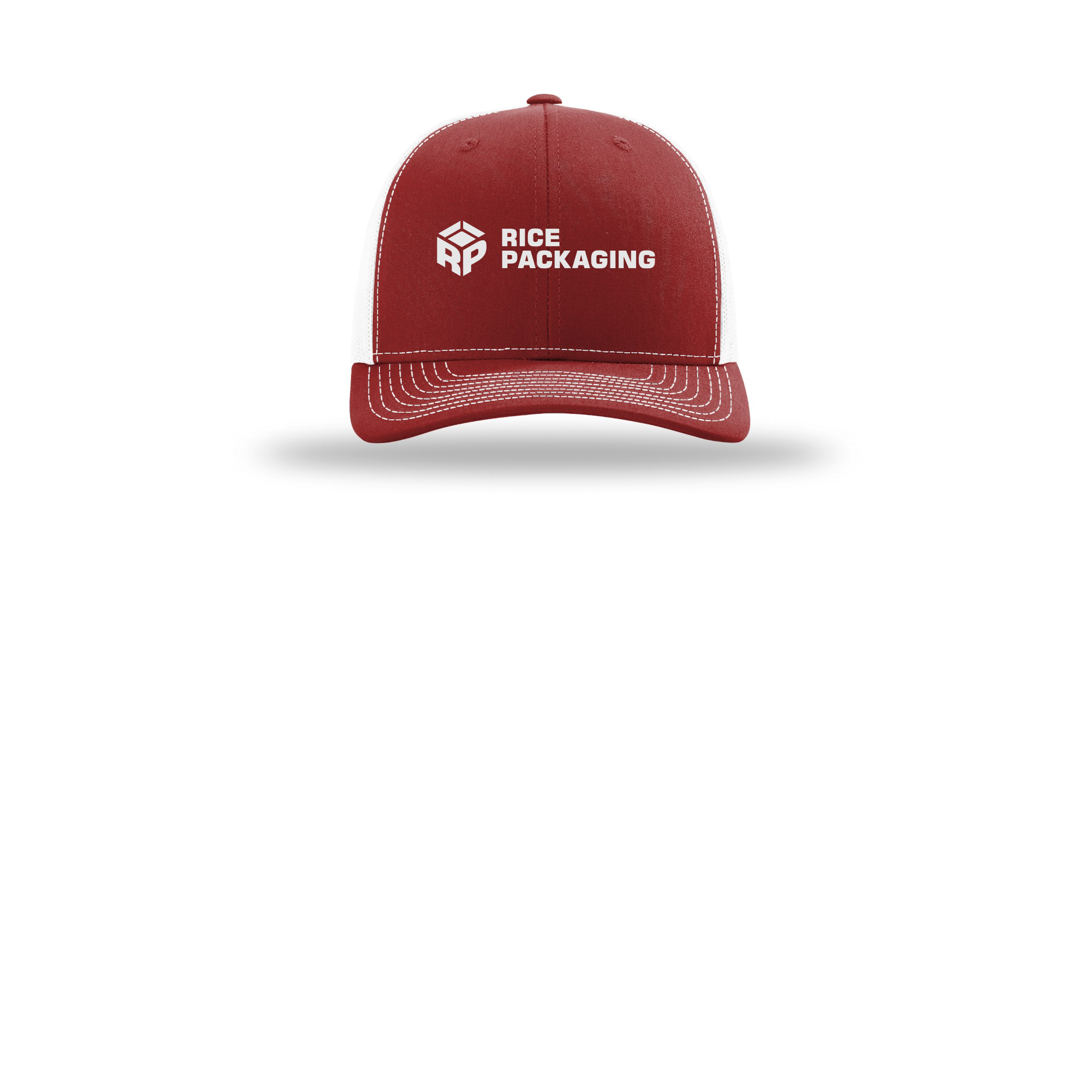 ricepackaging-richardson-trucker-cap-embroidery-capfront-R112-cardinalwhite-flat-front