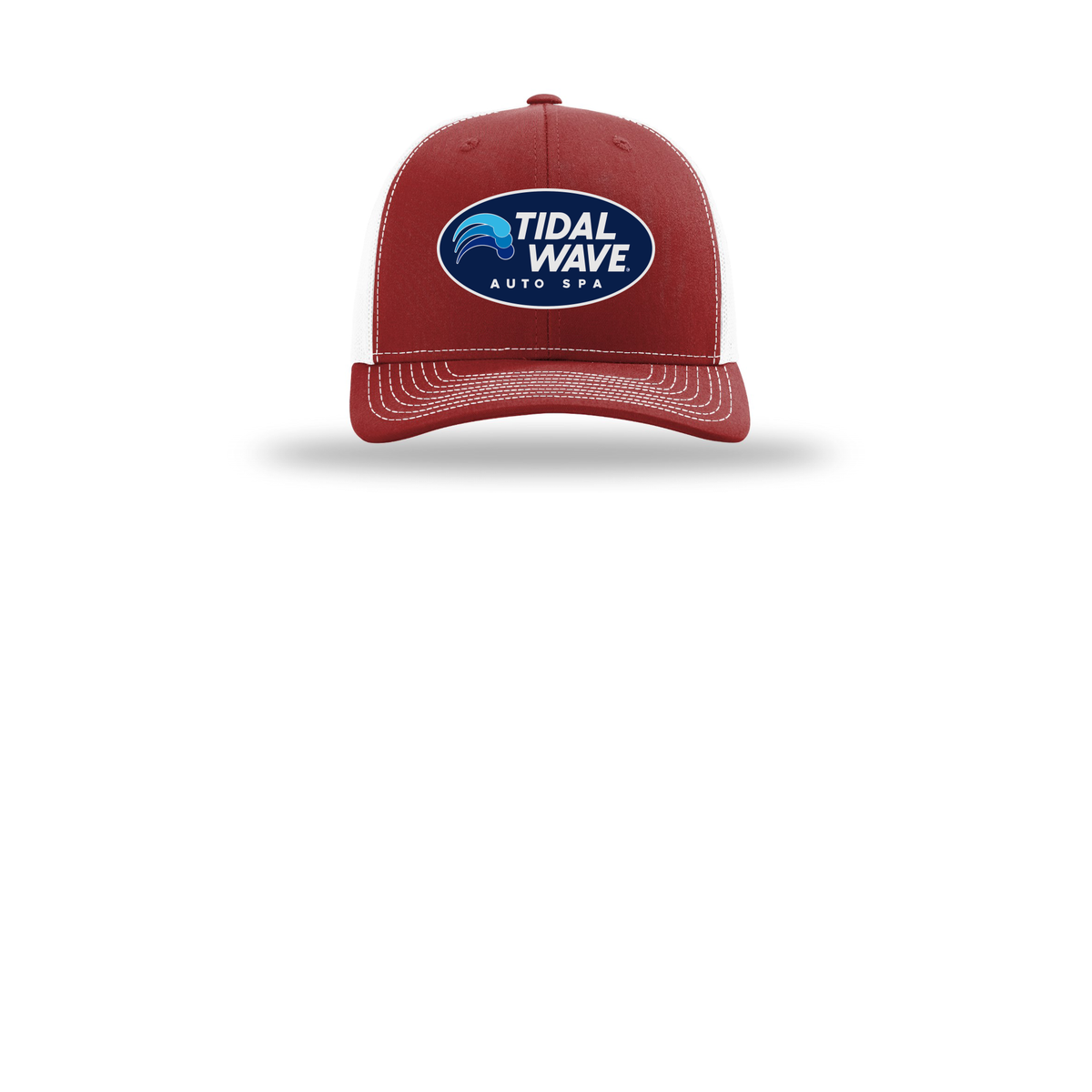 tidalwaveautospa-richardson-trucker-cap-embroidery-capfront-R112-cardinalwhite-flat-front