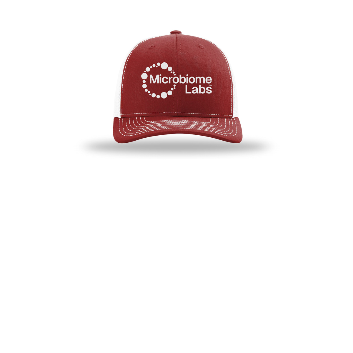 microbiomelabs-richardson-trucker-cap-embroidery-capfront-R112-cardinalwhite-flat-front