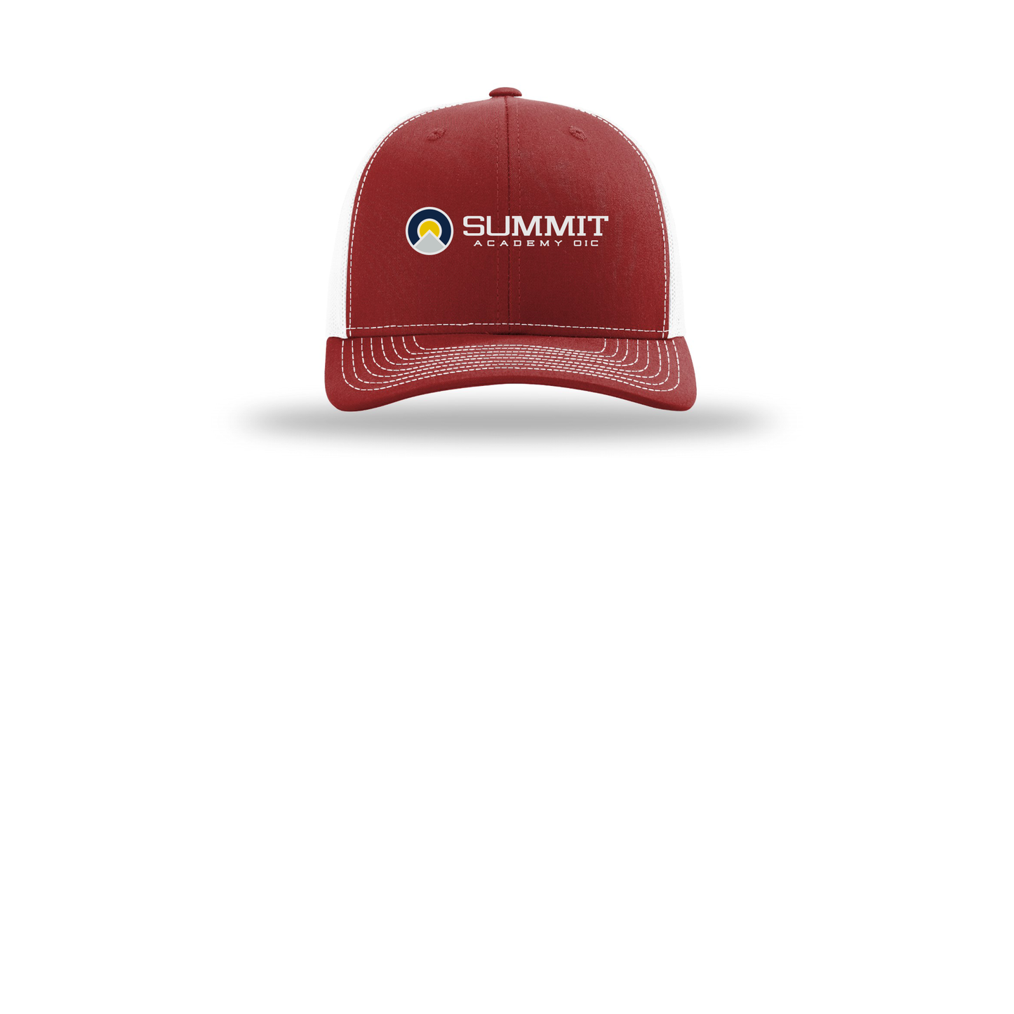 saoic-richardson-trucker-cap-embroidery-capfront-R112-cardinalwhite-flat-front