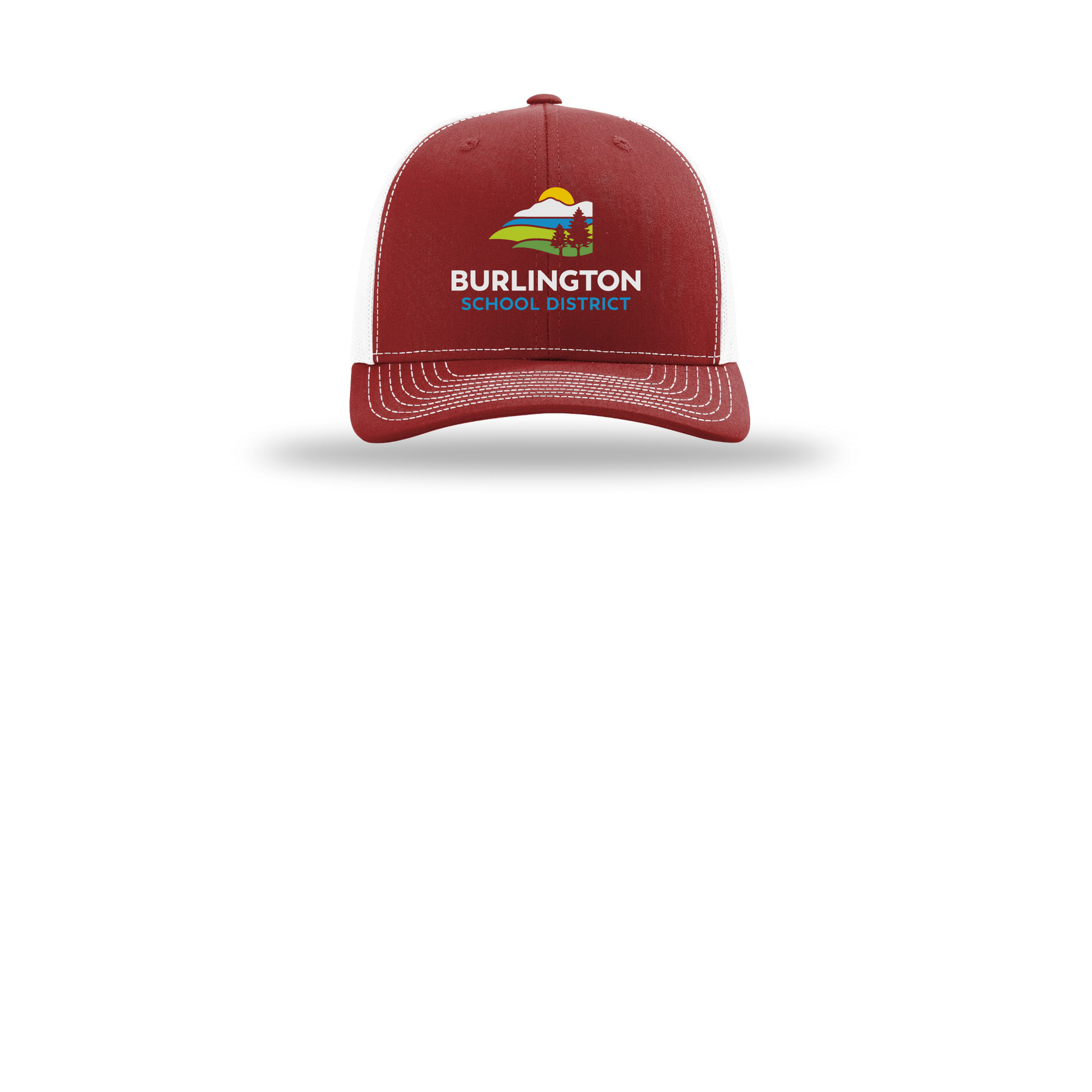 bsdvt-richardson-trucker-cap-embroidery-capfront-R112-cardinalwhite-flat-front