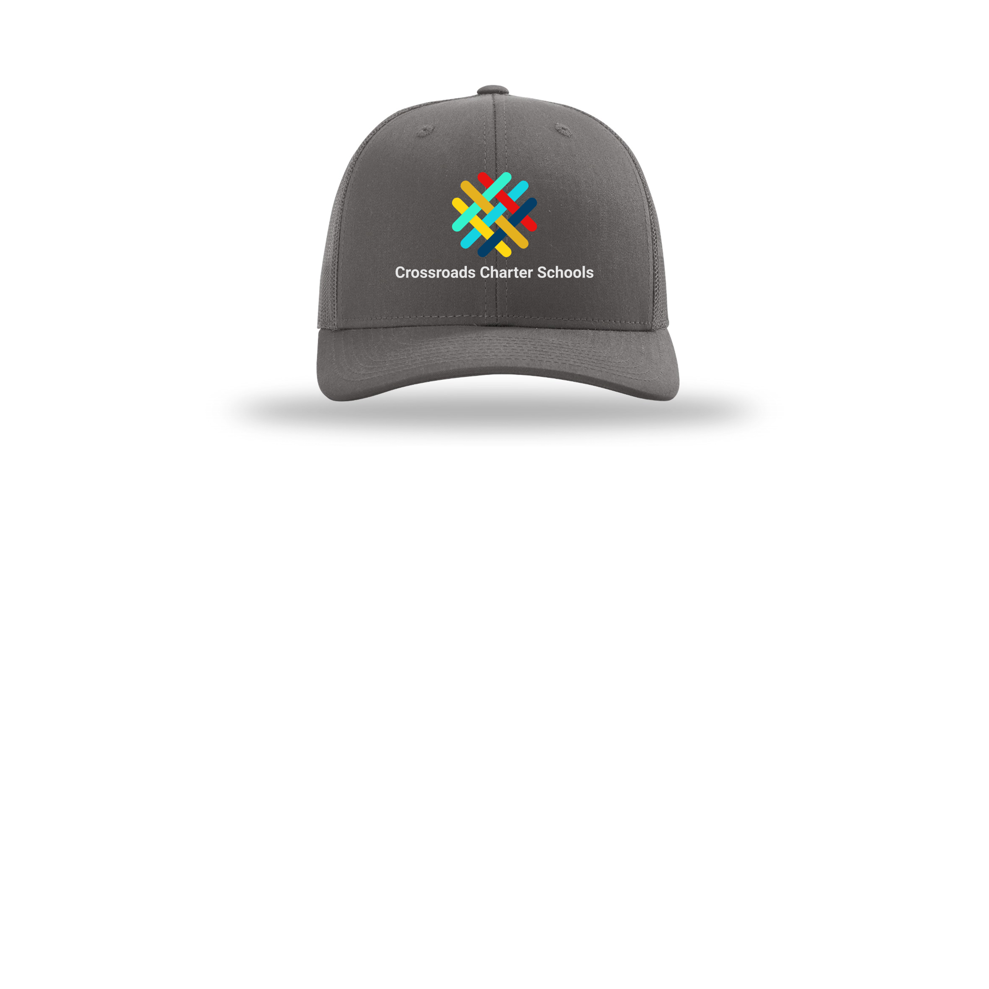 crossroadsschoolskc-richardson-trucker-cap-embroidery-capfront-R112-charcoal-flat-front