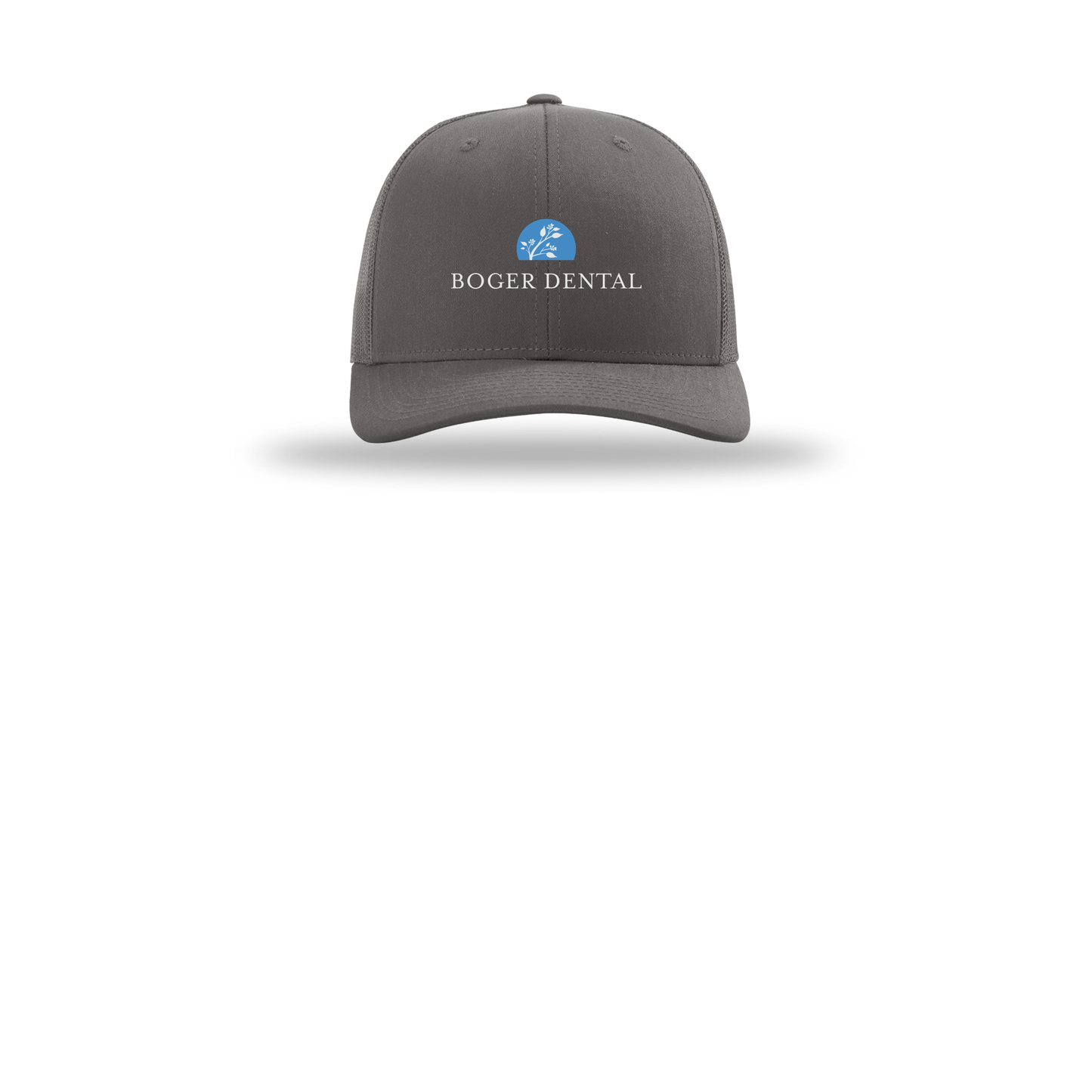 boger-dental-richardson-trucker-cap-embroidery-capfront-R112-charcoal-flat-front