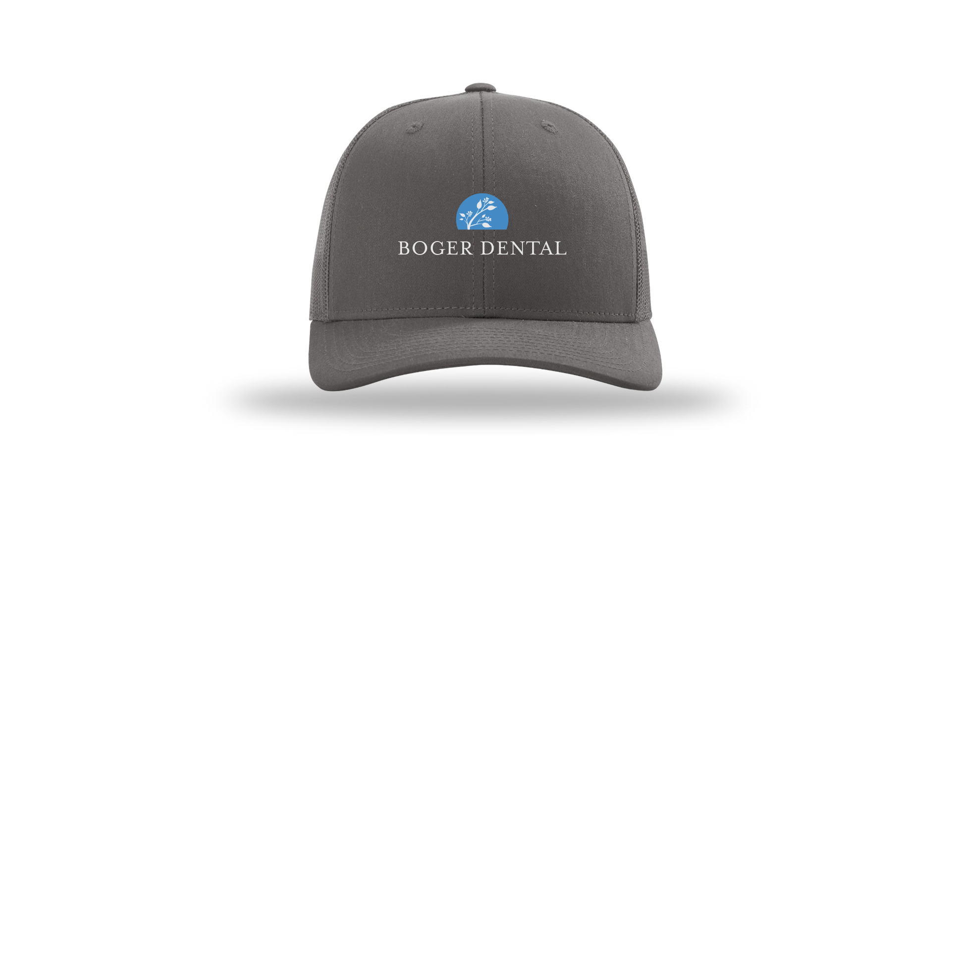 boger-dental-richardson-trucker-cap-embroidery-capfront-R112-charcoal-flat-front