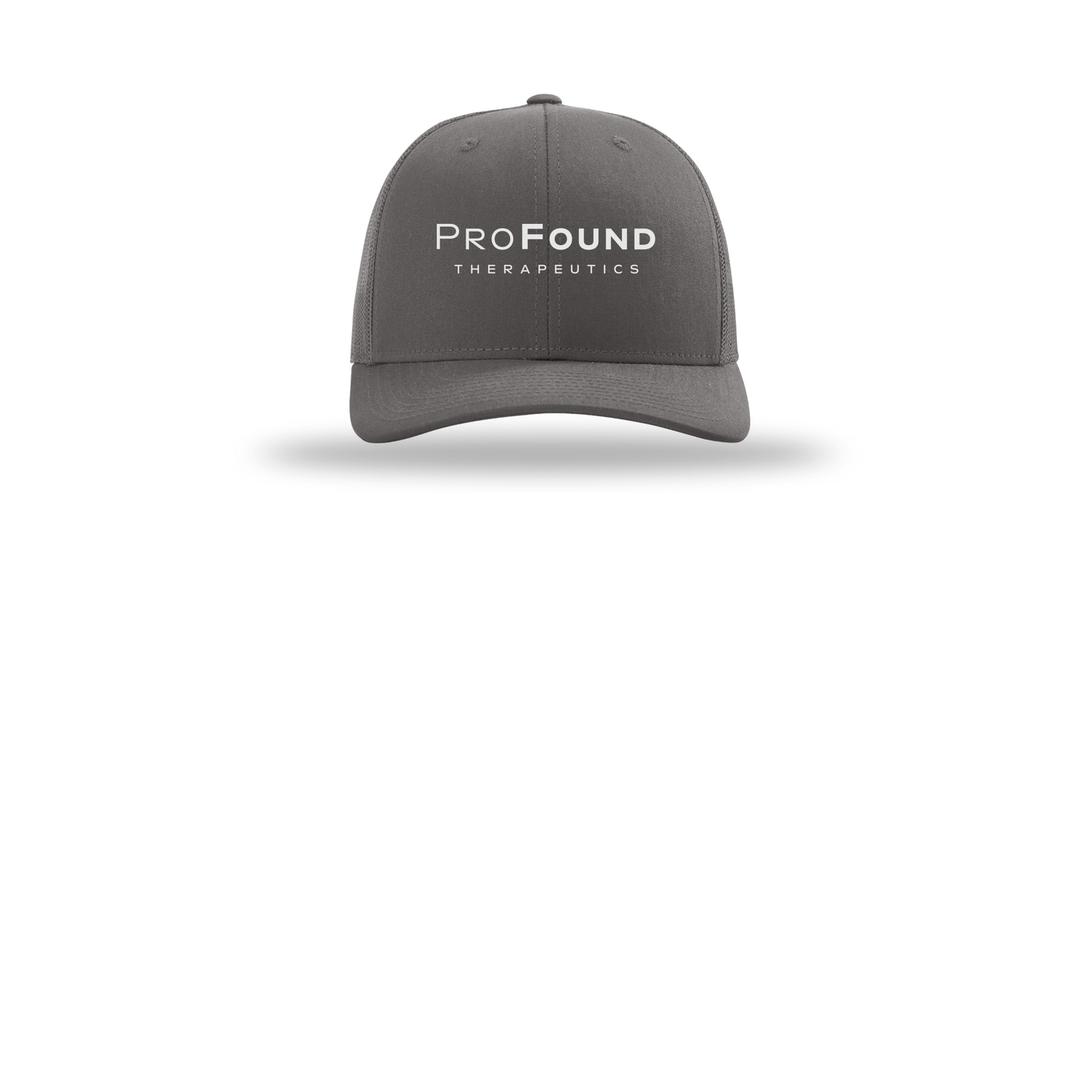 profoundtx-richardson-trucker-cap-embroidery-capfront-R112-charcoal-flat-front