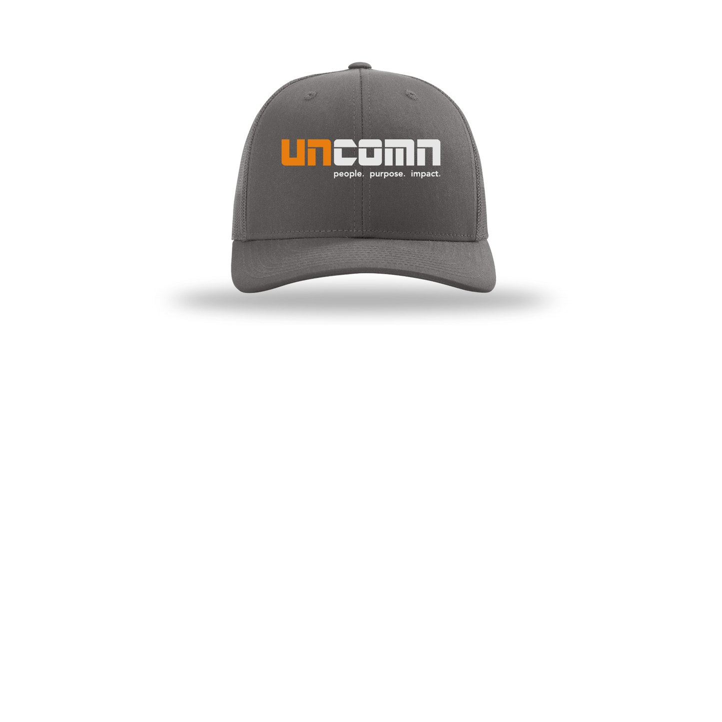 uncomn-richardson-trucker-cap-embroidery-capfront-R112-charcoal-flat-front