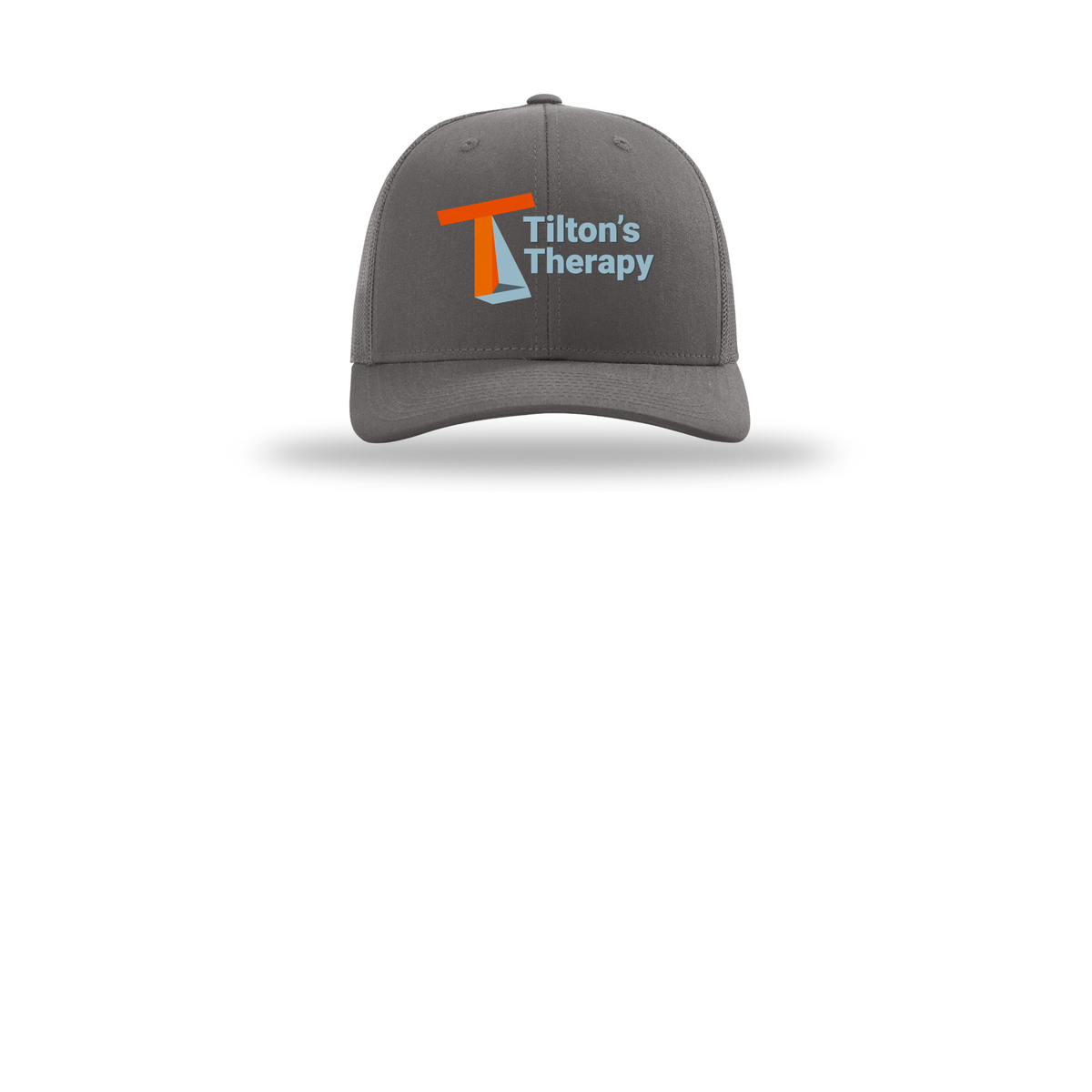 tiltonstherapy-richardson-trucker-cap-embroidery-capfront-R112-charcoal-flat-front