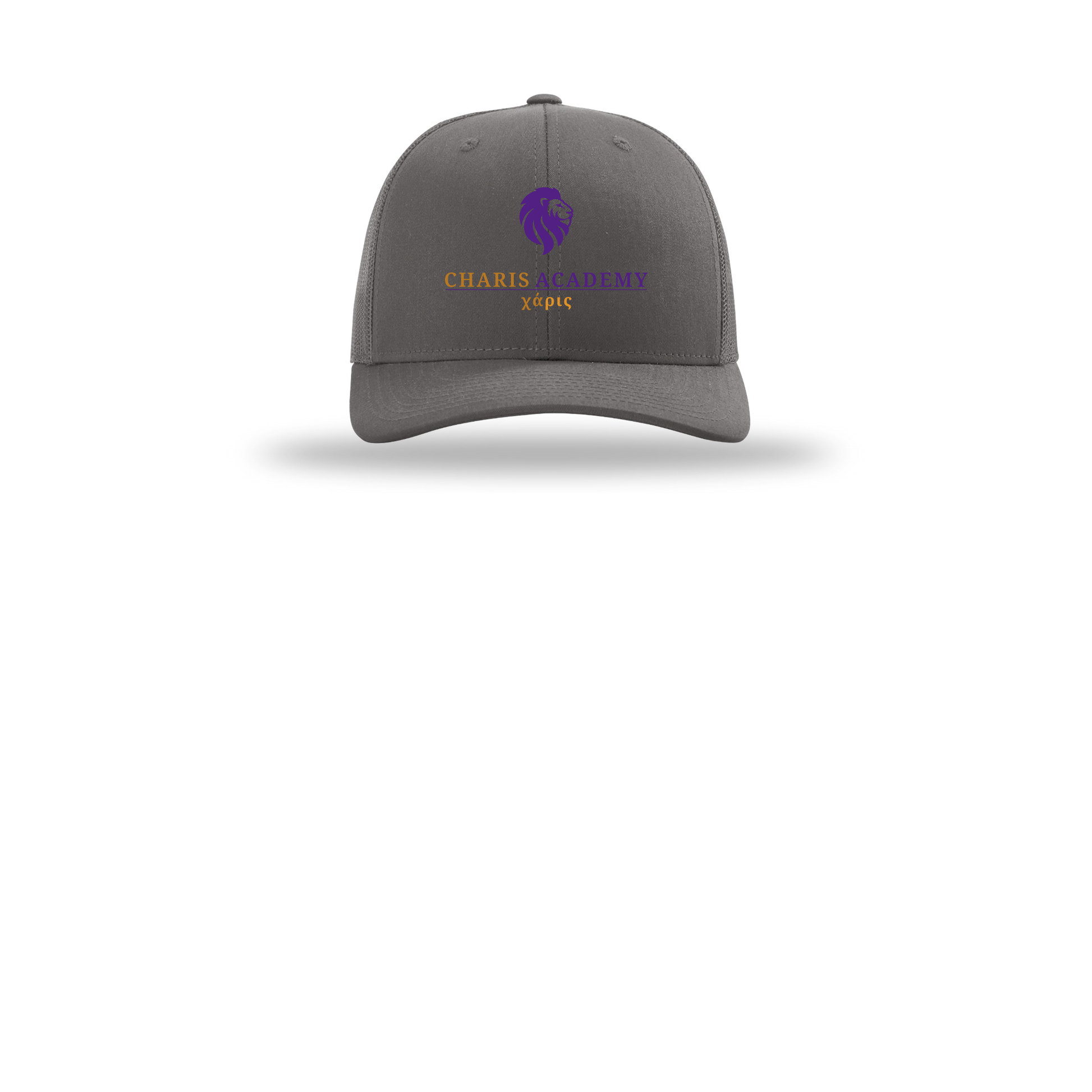 cahazleton-richardson-trucker-cap-embroidery-capfront-R112-charcoal-flat-front