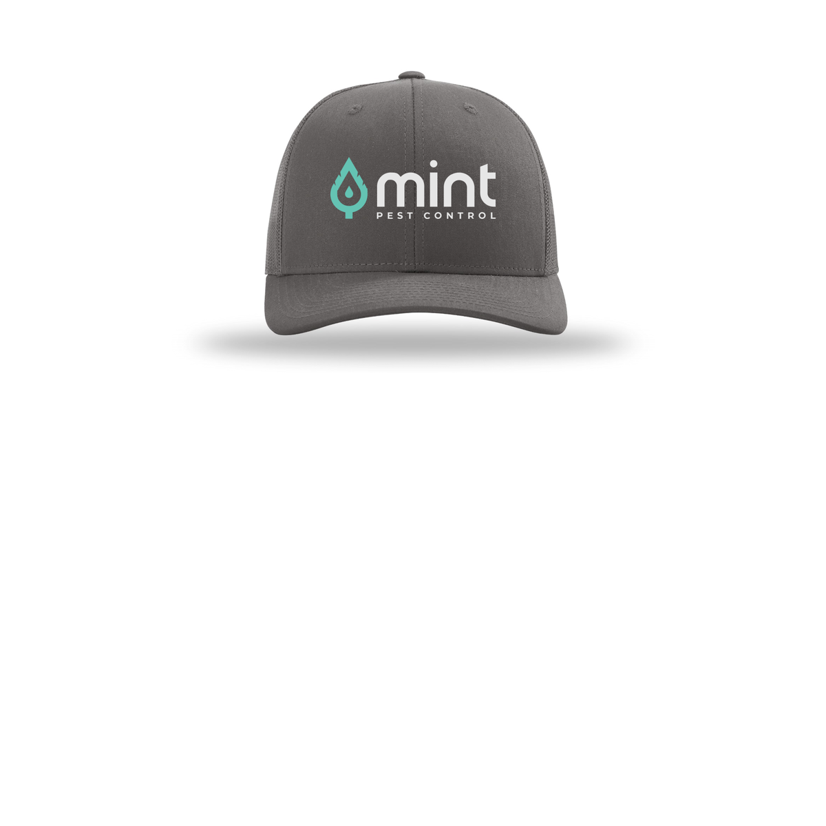 mintpest-richardson-trucker-cap-embroidery-capfront-R112-charcoal-flat-front