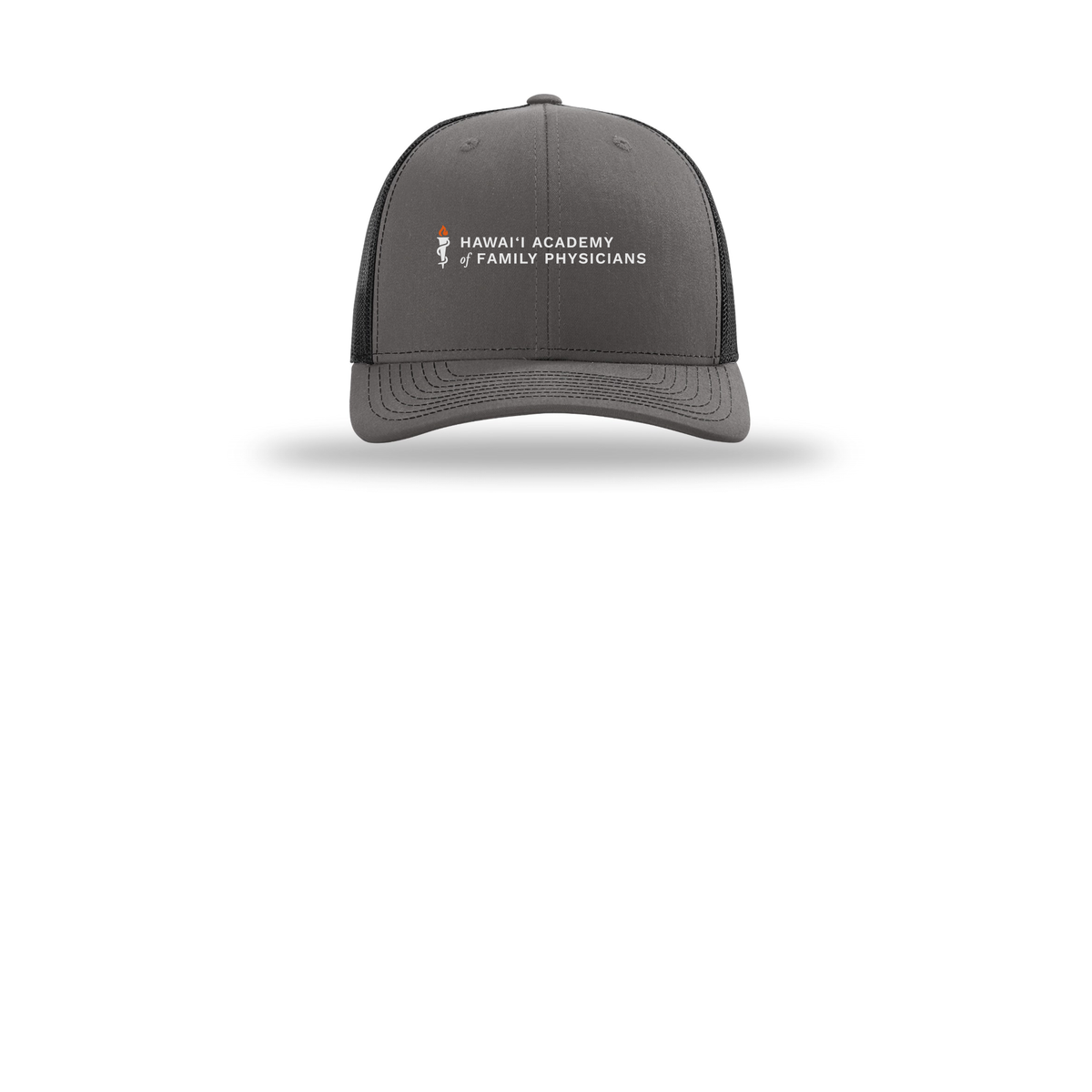 hafp-richardson-trucker-cap-embroidery-capfront-R112-charcoalblack-flat-front