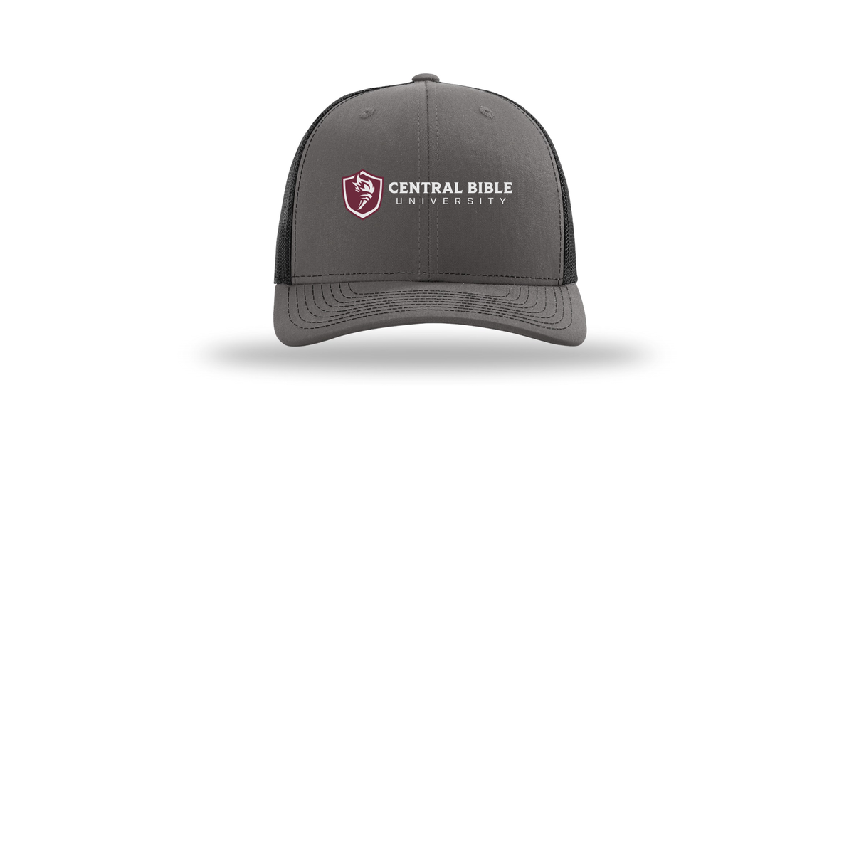 centralbible-richardson-trucker-cap-embroidery-capfront-R112-charcoalblack-flat-front