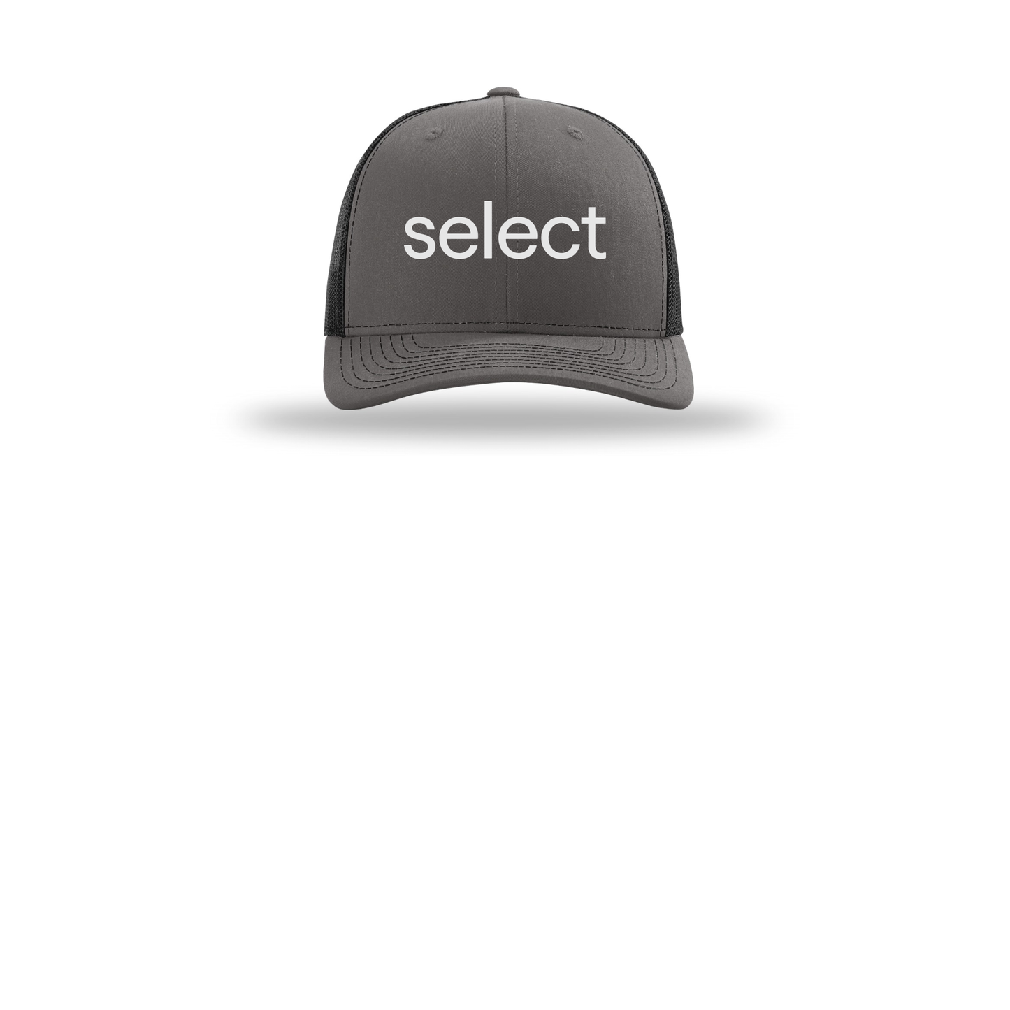meetselect-richardson-trucker-cap-embroidery-capfront-R112-charcoalblack-flat-front