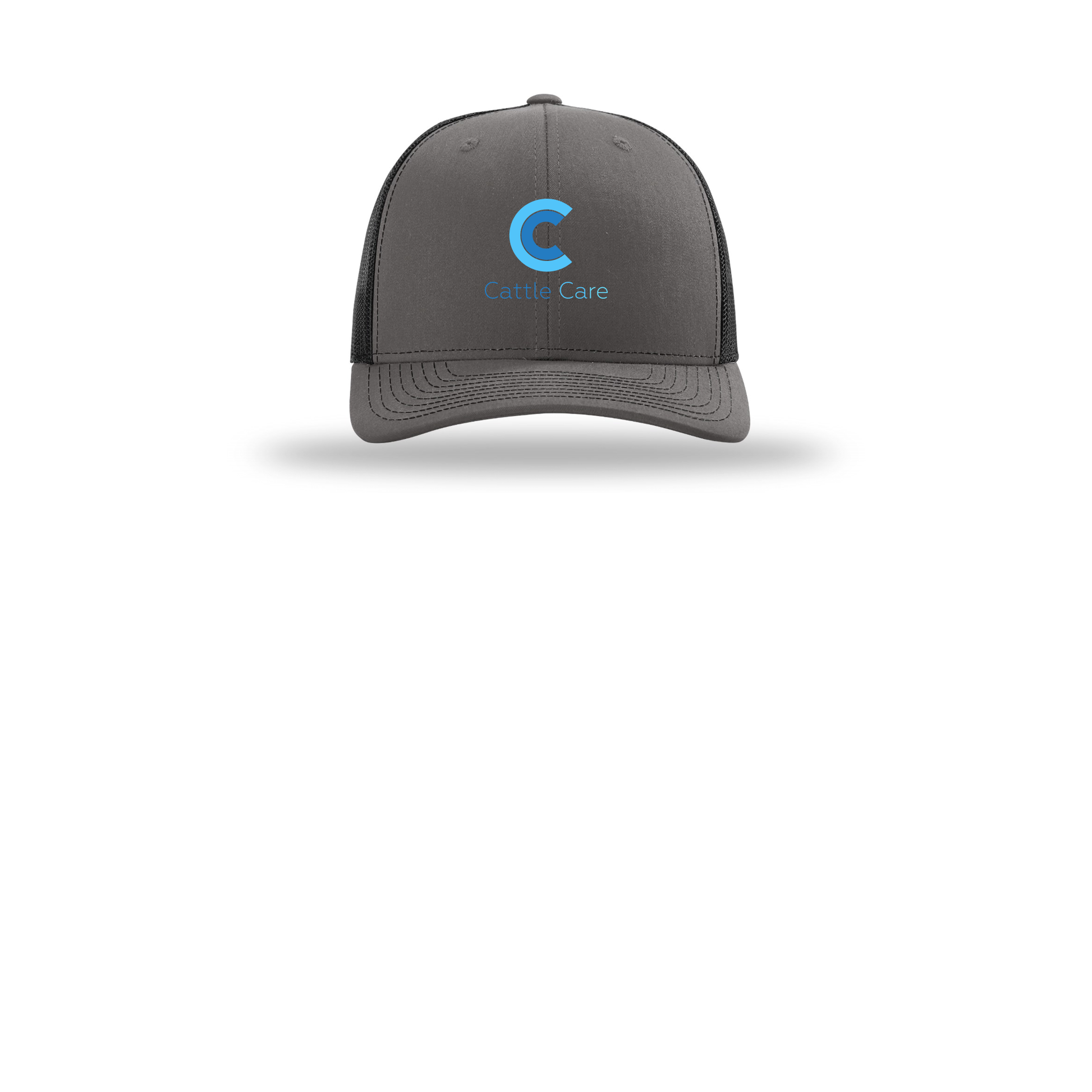 cattle-care-richardson-trucker-cap-embroidery-capfront-R112-charcoalblack-flat-front